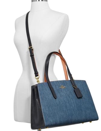 Coach Denim Colorblock Charlie Carryall Crossbody Bag - Stylish Women's Shoulder Purse for Work, Travel & Everyday Use