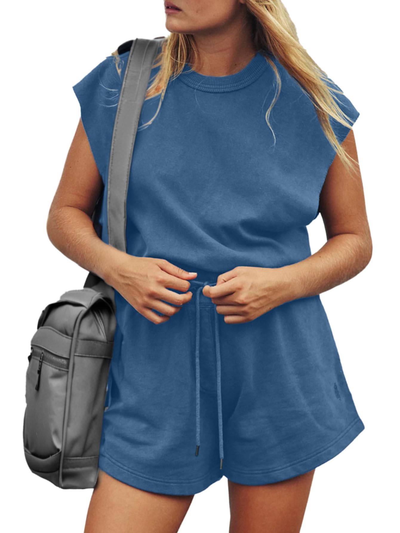 Glamaker Women's Summer Casual Shorts Romper - Open Back Sleeveless Jumpsuit with Pockets for Workout, Beach & Vacation | Comfortable One Piece Outfit