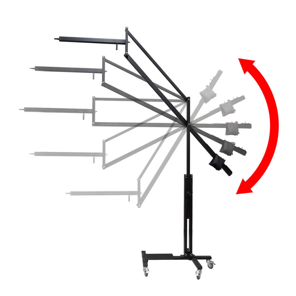 Heavy Duty Parallelogram Flamingo Wheeled Boom Stand - Professional Adjustable Microphone Stand for Studio, Stage & Live Performances