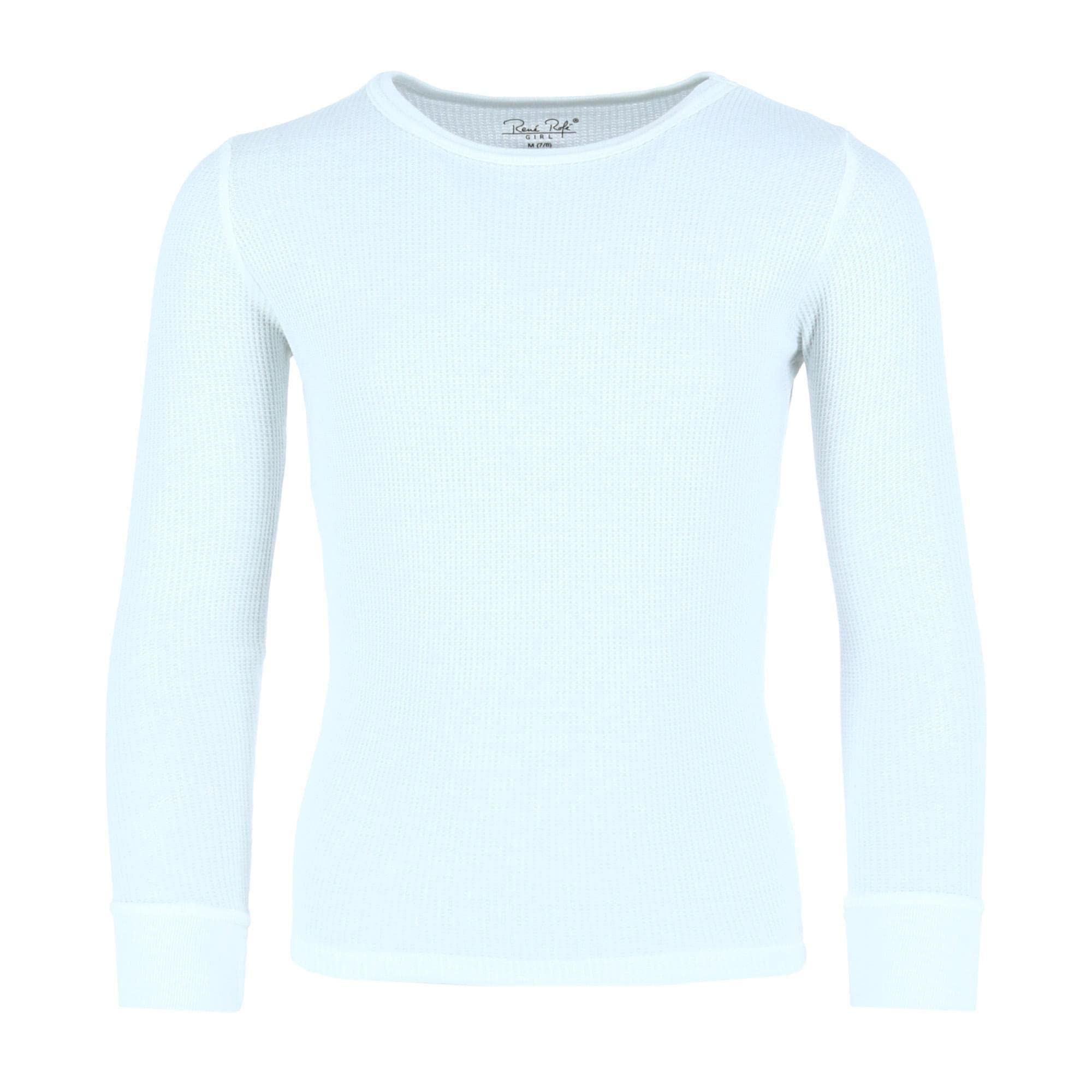 Rene Rofe Girls' Waffle Thermal Long Underwear Set - 2-Piece Warm Winter Base Layer for Kids - Perfect for Cold Weather, Snow Play & Outdoor Activities