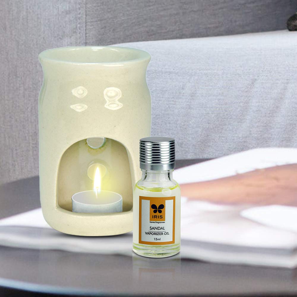 Premium IRIS Sandalwood Aroma Diffuser with 15ml Essential Oil - Beige, One Size Fits All - Perfect for Home, Office & Spa Relaxation