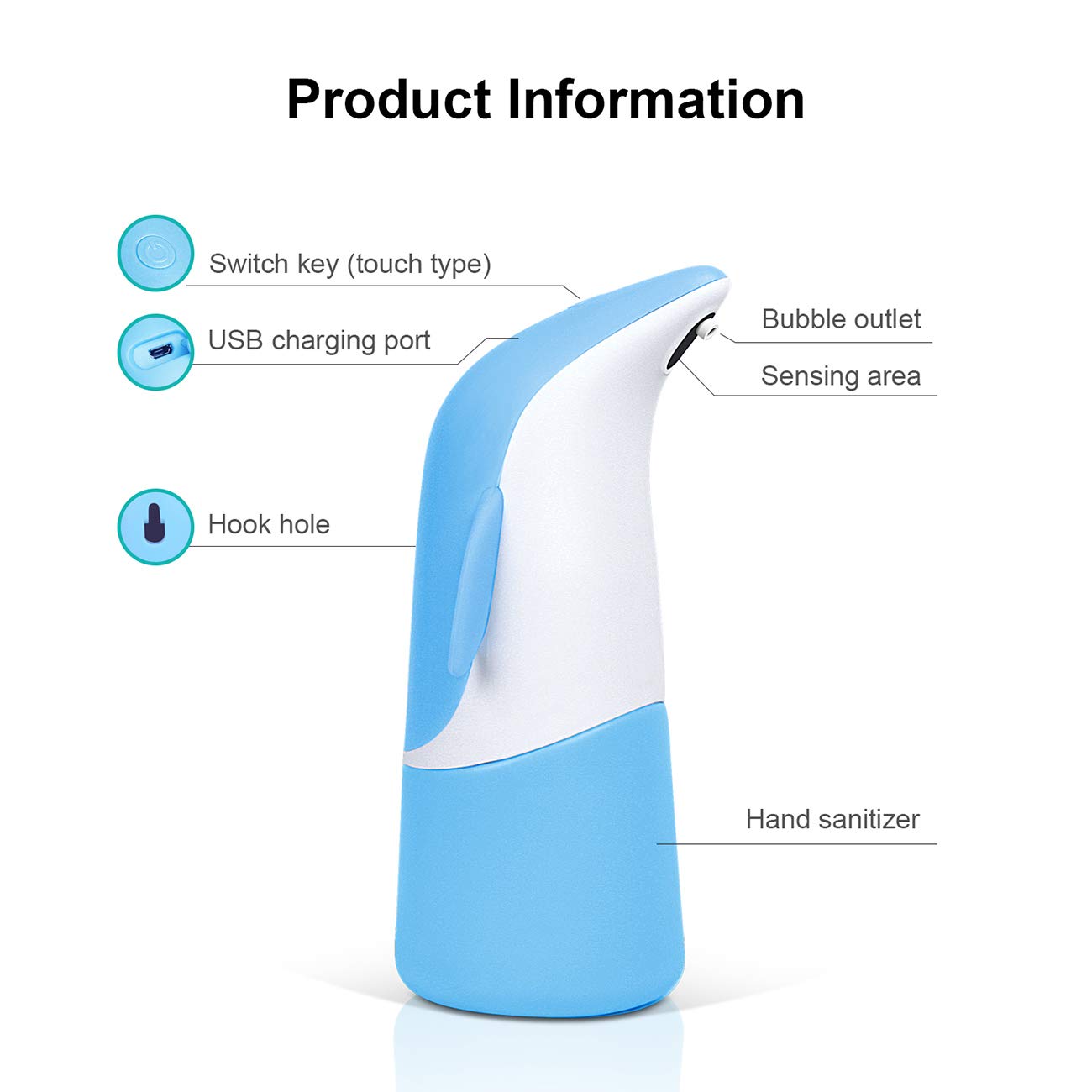 Touchless Foaming Soap Dispenser for Bathroom & Kitchen - Automatic Sensor Soap Dispenser with No-Touch Operation for Hygiene & Convenience - Perfect for Home, Office, and Public Restrooms