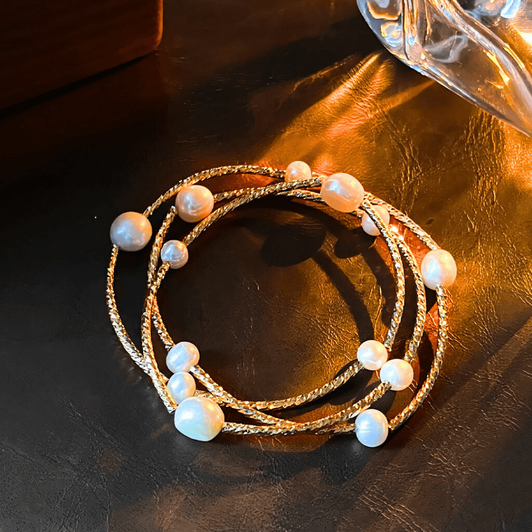 Baroque Freshwater Pearl 2-Way Layered Wrap Bracelet for Women - Adjustable Double Strand Pearl Jewelry for Wedding, Party & Everyday Wear | LM849