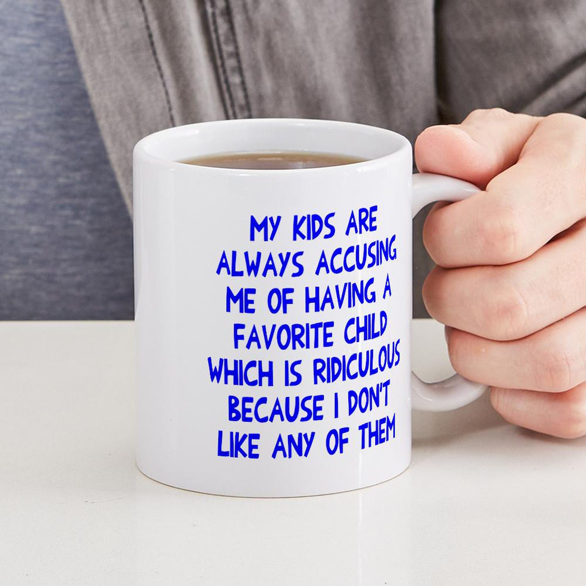Favorite Child Ceramic Coffee Mug 11 oz (325 ml) - Funny Sibling Gift for Brother or Sister - Perfect for Home, Office & Gifting