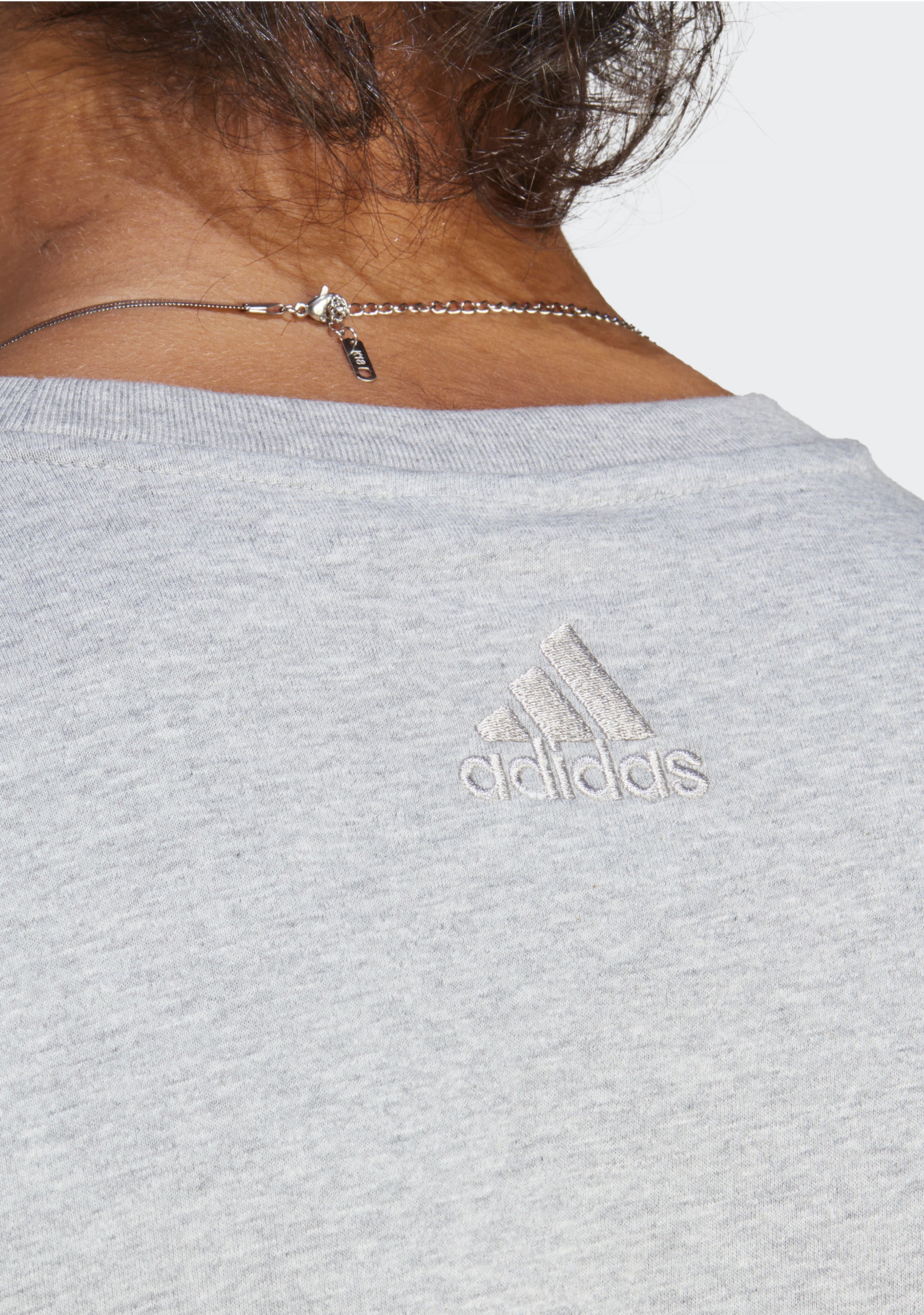 Adidas Men's Essentials Big Logo T-Shirt - Grey Cotton Jersey Tee for Casual Wear, Gym & Everyday Comfort