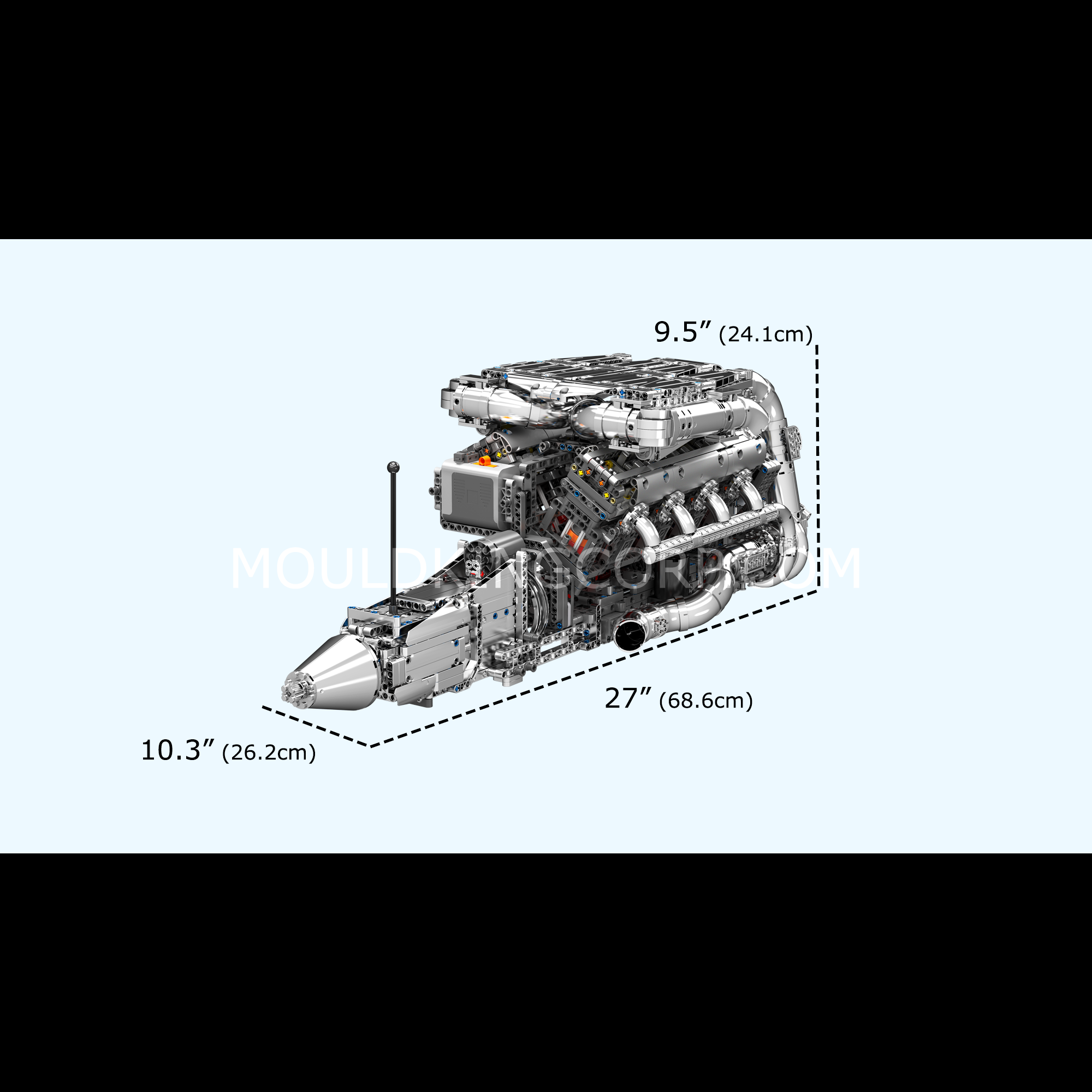 Mould King 10168 Motorized Hypercar W16 Engine & Gearbox Building Kit | 2,899 Pieces STEM Toy for Adults & Teens | Perfect for Car Enthusiasts & Model Collectors