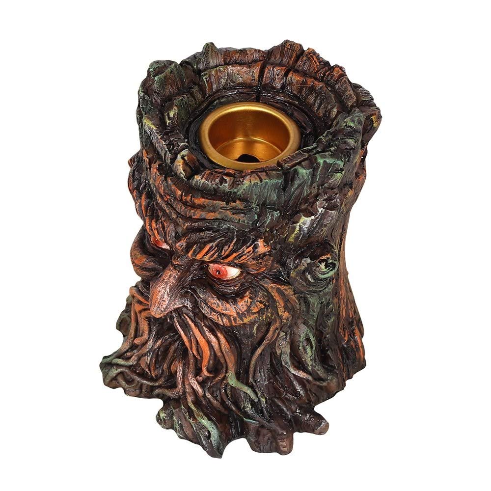 Spirit of Equinox Small Green Man Incense Burner - Handcrafted Ceramic Aromatherapy Decor for Meditation, Yoga & Home Relaxation