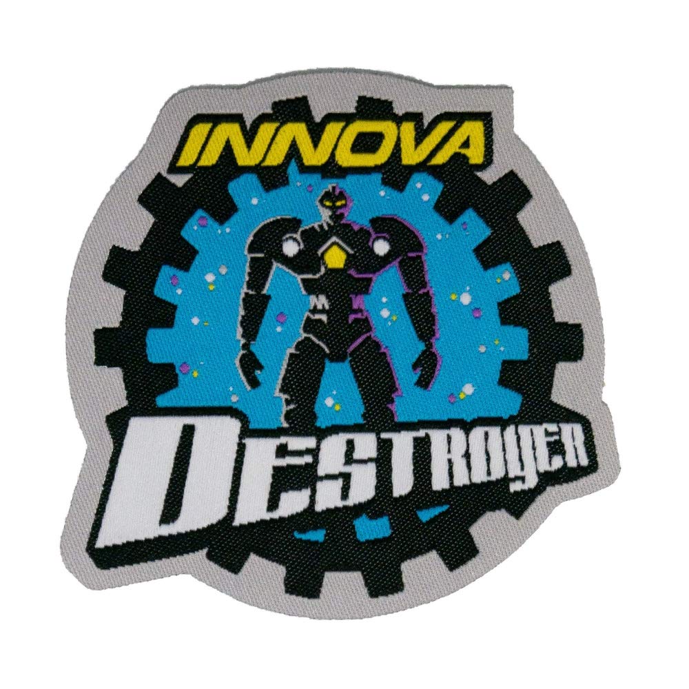 Premium Innova Disc Golf Destroyer Iron-On Patch - Durable Embroidered Logo for Disc Golf Bags, Hats & Apparel - Perfect for Tournaments & Casual Play