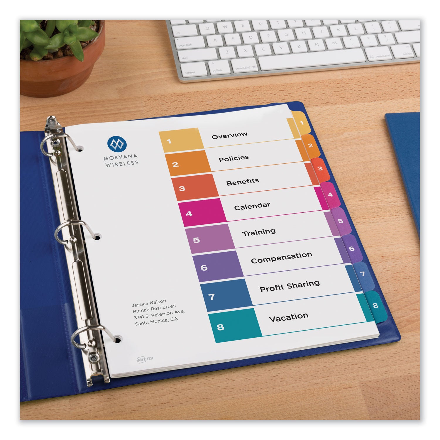 Avery Customizable TOC Ready Index Multicolor Tab Dividers - 8 Tabs (1-8), 11