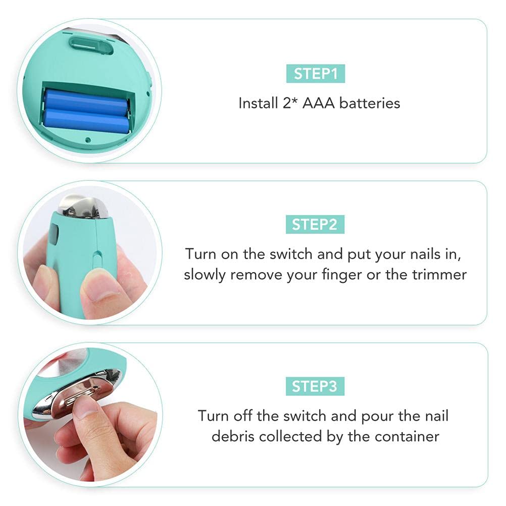 Electric Nail File & Clipper Set - Safe Automatic Manicure & Pedicure Tool for Adults & Toddlers - Perfect for Home, Salon, Travel & Baby Nail Care