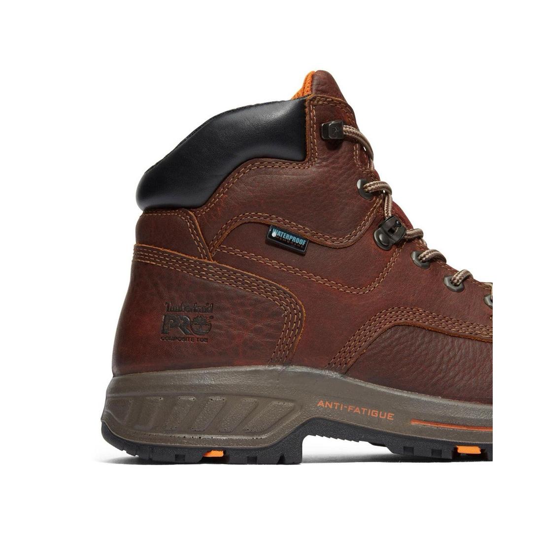 Helix HD 6 Inch Composite Toe Work Boots for Men - Safety Shoes with Slip Resistant & Electrical Hazard Protection - Ideal for Construction, Warehouse & Outdoor Work (Mahogany)