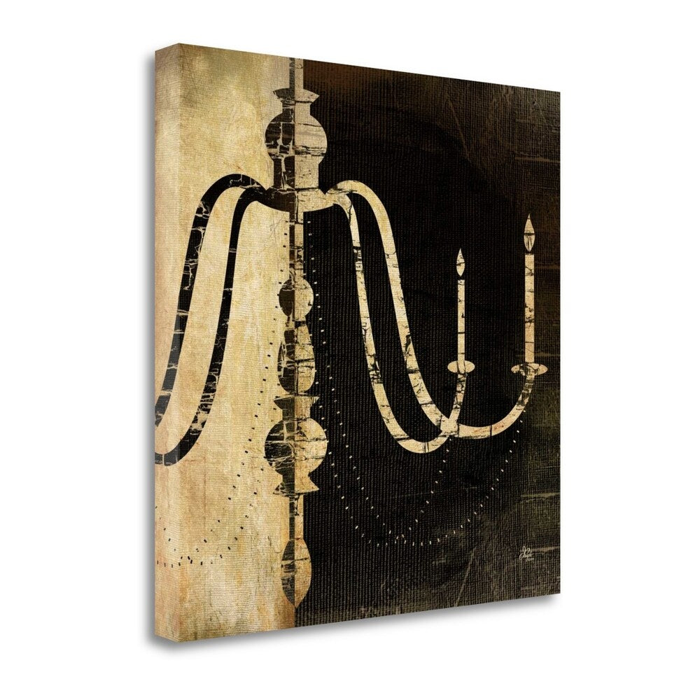 Jennifer Pugh Black & White Chandelier II Giclee Art Print - Gallery Wrapped Canvas Wall Decor for Living Room, Bedroom & Office
