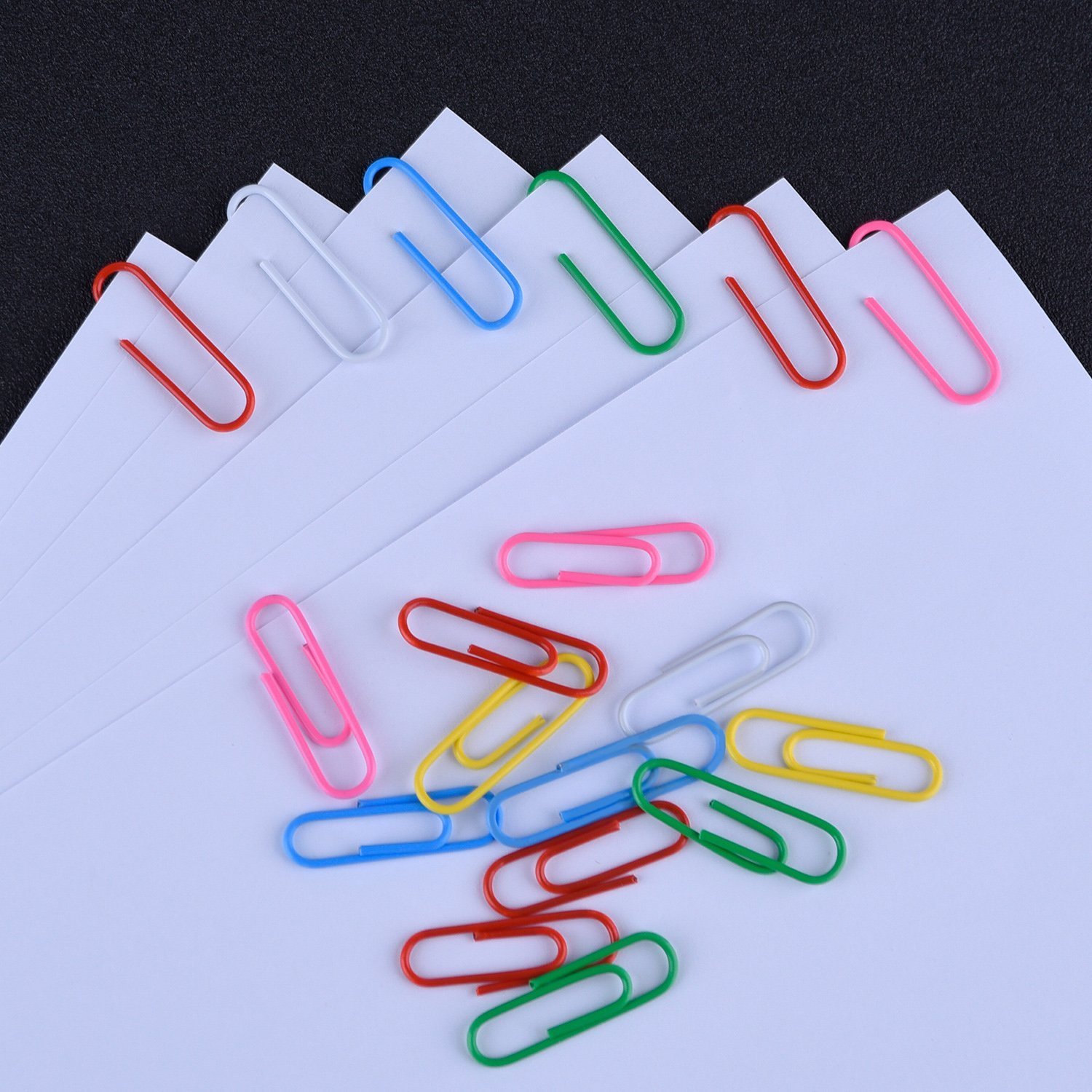WOIWO 450pcs Colorful Paper Clips - 28mm & 50mm for Office & School Use