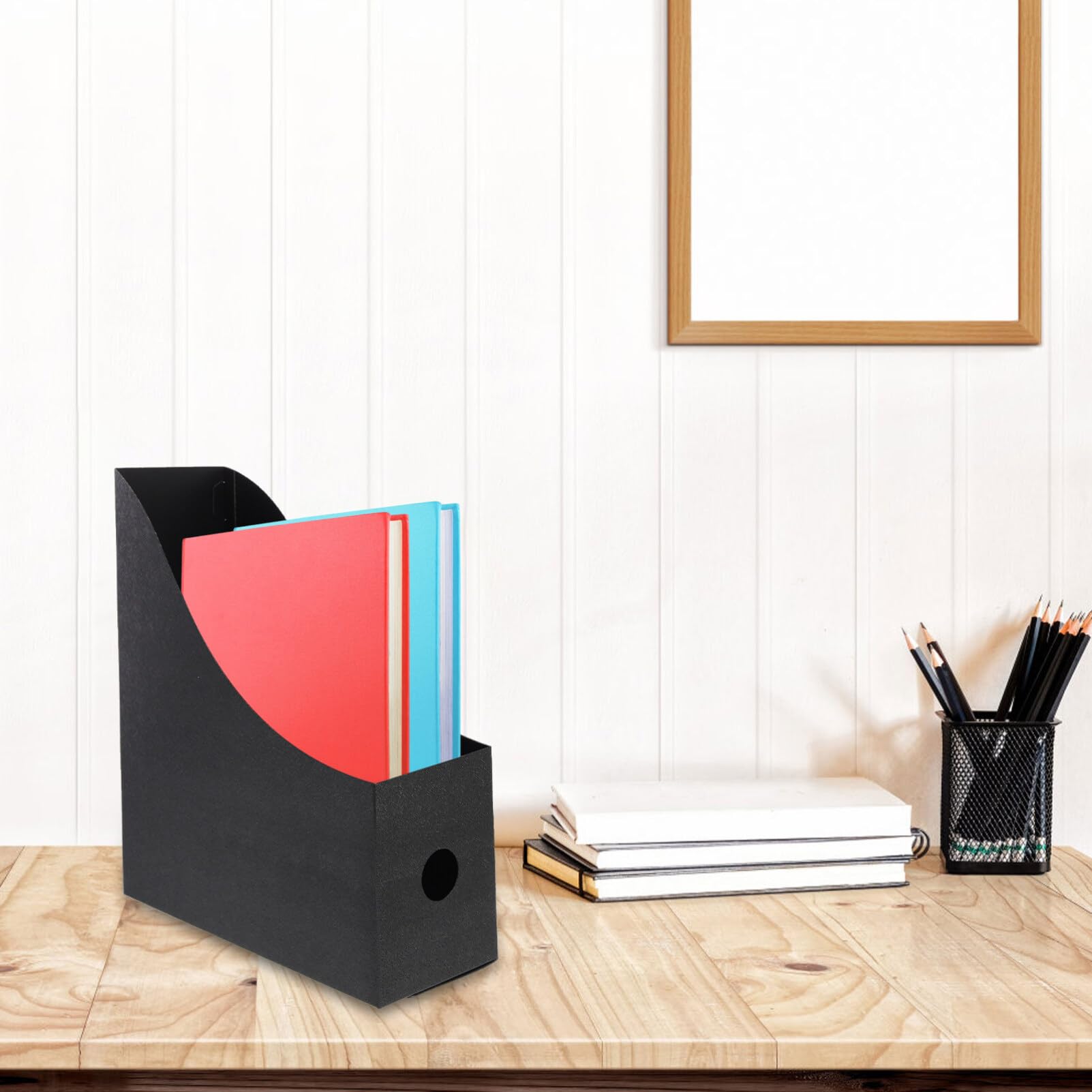 ABOOFAN 2-Pack Plastic File Organizer Box - Desktop File Sorter, Magazine Holder, Wall Mountable Office Organizer Tray for Documents, Papers, Books - Perfect for Home Office, School, and Workspace Organization