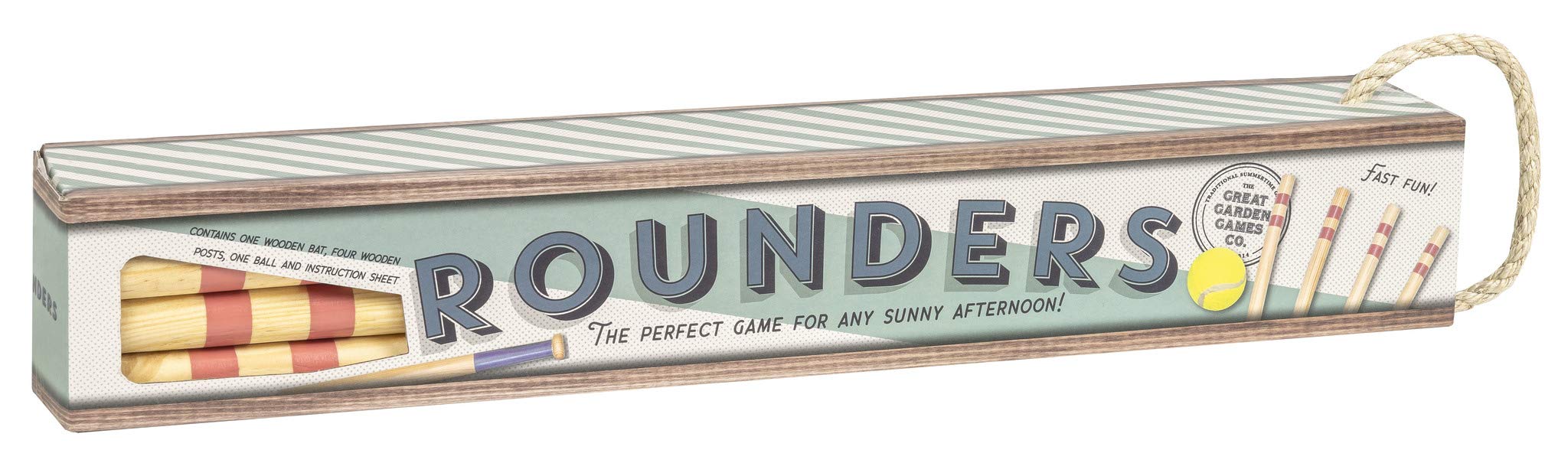 Premium Wooden Rounders Set - Complete Outdoor Garden Game with Bat, Ball & Posts - Perfect for Backyard, Park, and Beach Fun - Great for Family Gatherings & Summer Parties