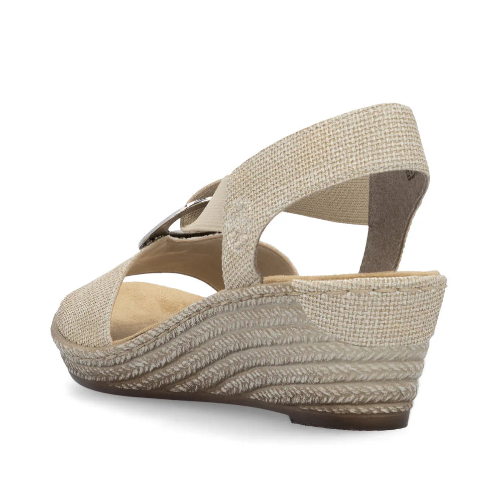 Rieker 624H6 Beige Women's Comfortable Casual Shoes for Walking, Work & Everyday Wear