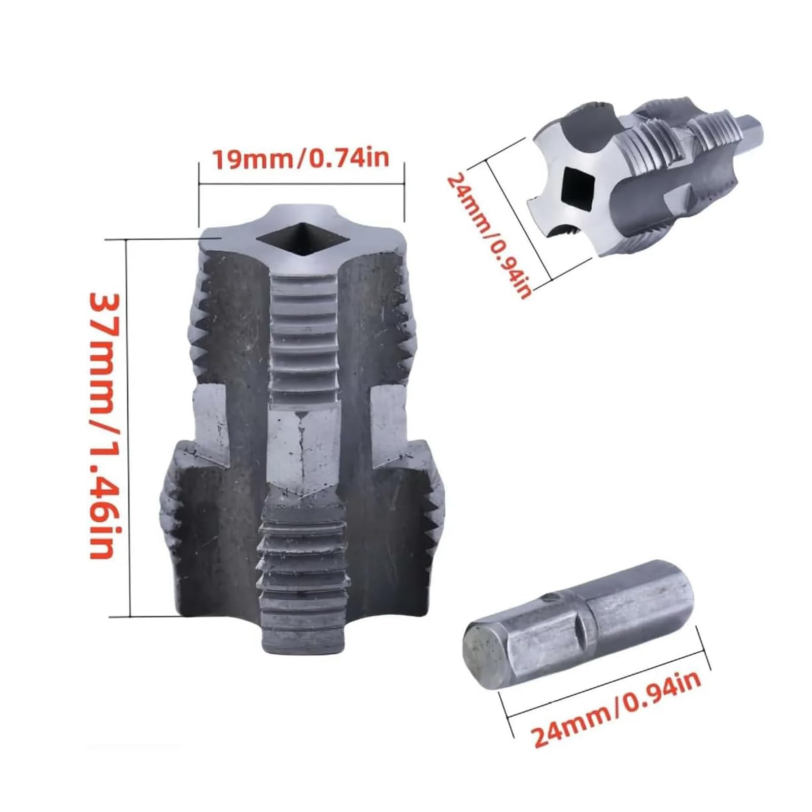 Electric Drill PVC Pipe Threader Kit with 3 Die Sizes - Compatible with Most Electric Drills - PVC Pipe Threading Tool for Plumbing, DIY & Home Improvement Projects