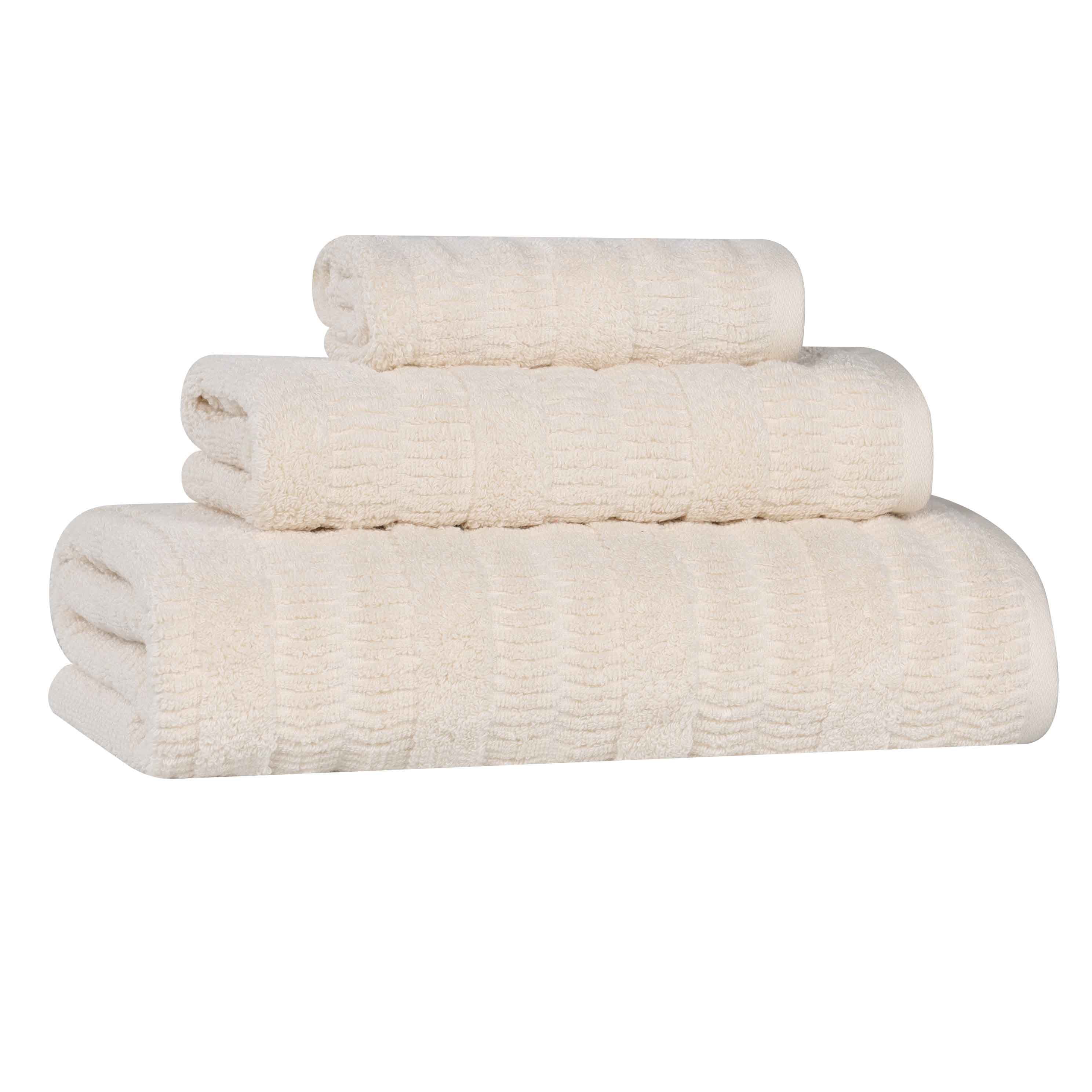 Premium Mika Smart Twist Cotton 3-Piece Towel Set - Soft, Absorbent & Quick-Drying Bath Towels for Spa, Gym & Luxury Home Use
