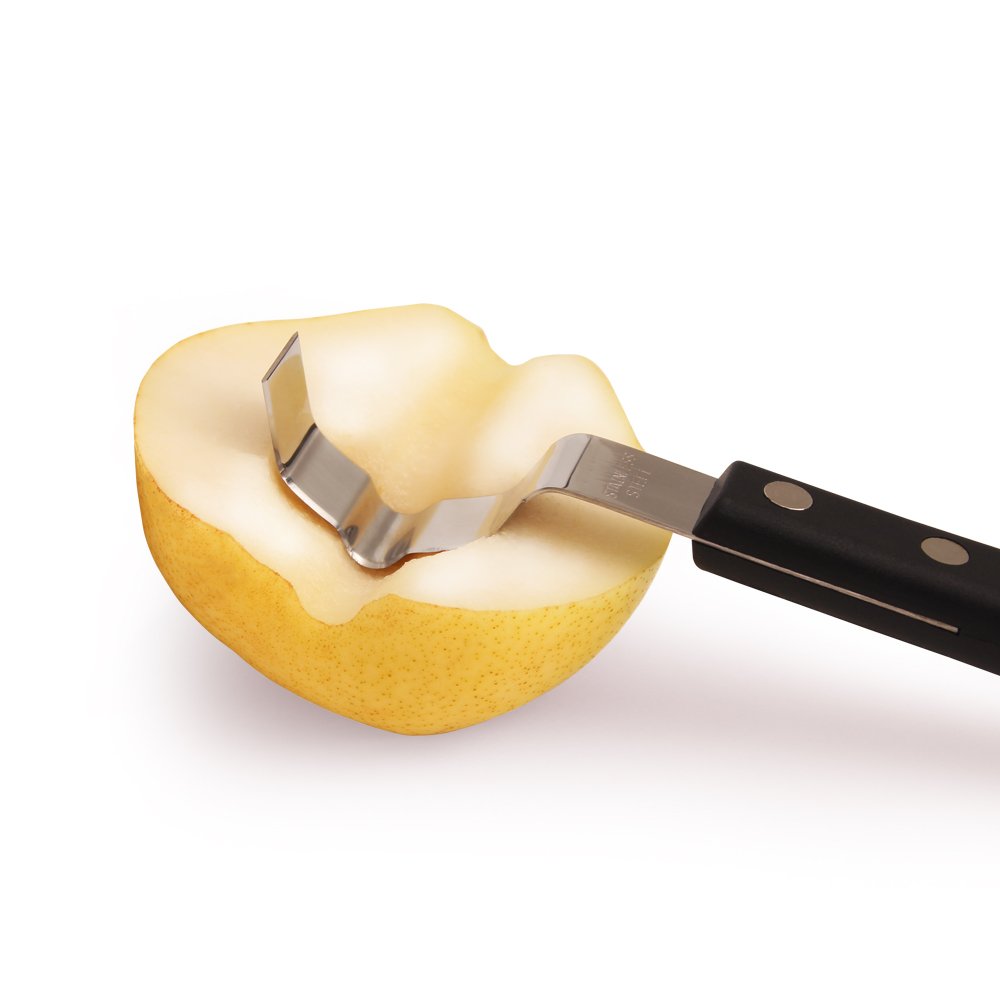 VKP Stainless Steel Fruit Corer - Apple & Pear Corer with Strawberry Huller - Kitchen Gadget for Easy Fruit Prep & Dessert Making