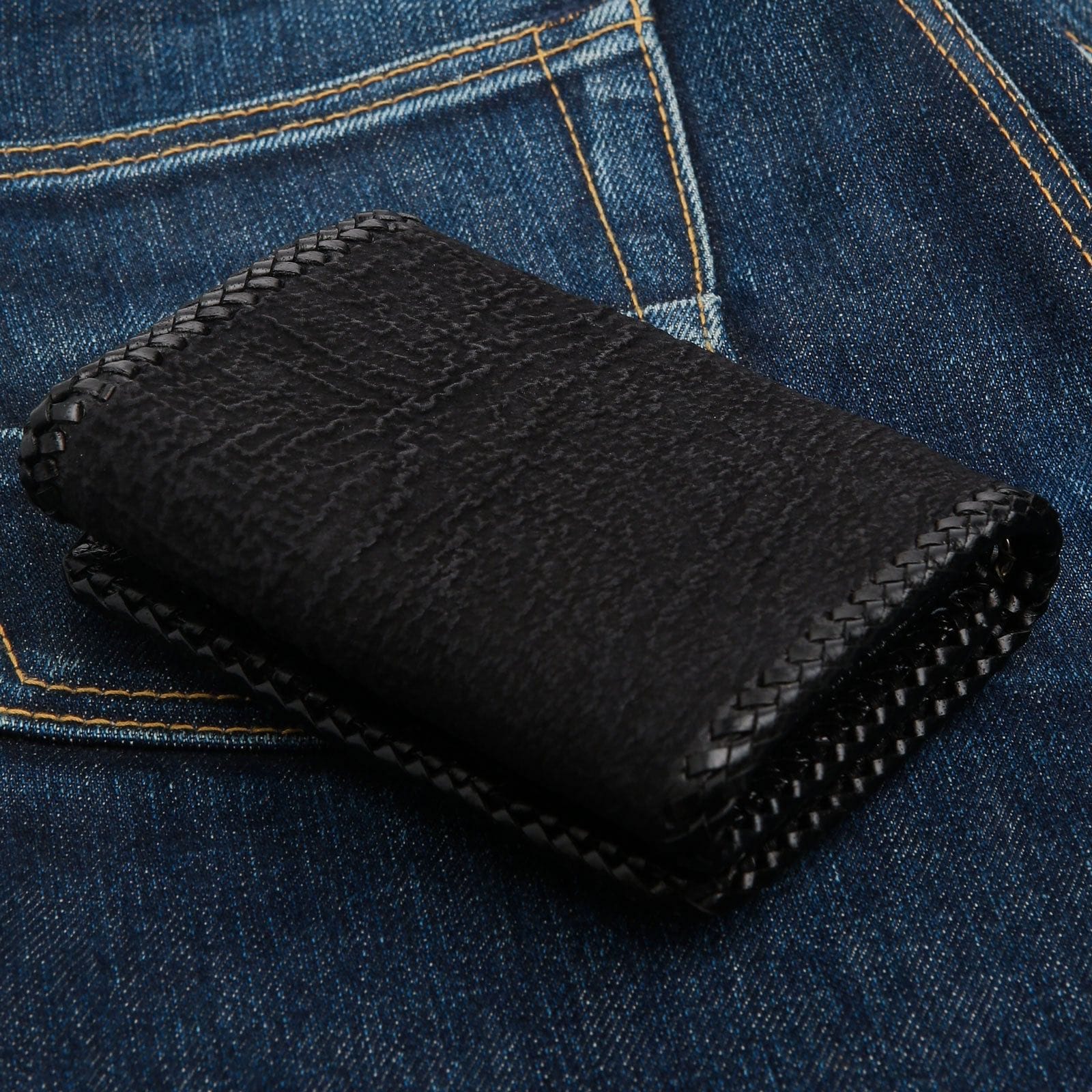 Authentic Shark Skin Leather Biker Wallet for Men - Durable RFID Blocking Motorcycle Wallet with Money Clip - Perfect for Riders, Travel & Everyday Use