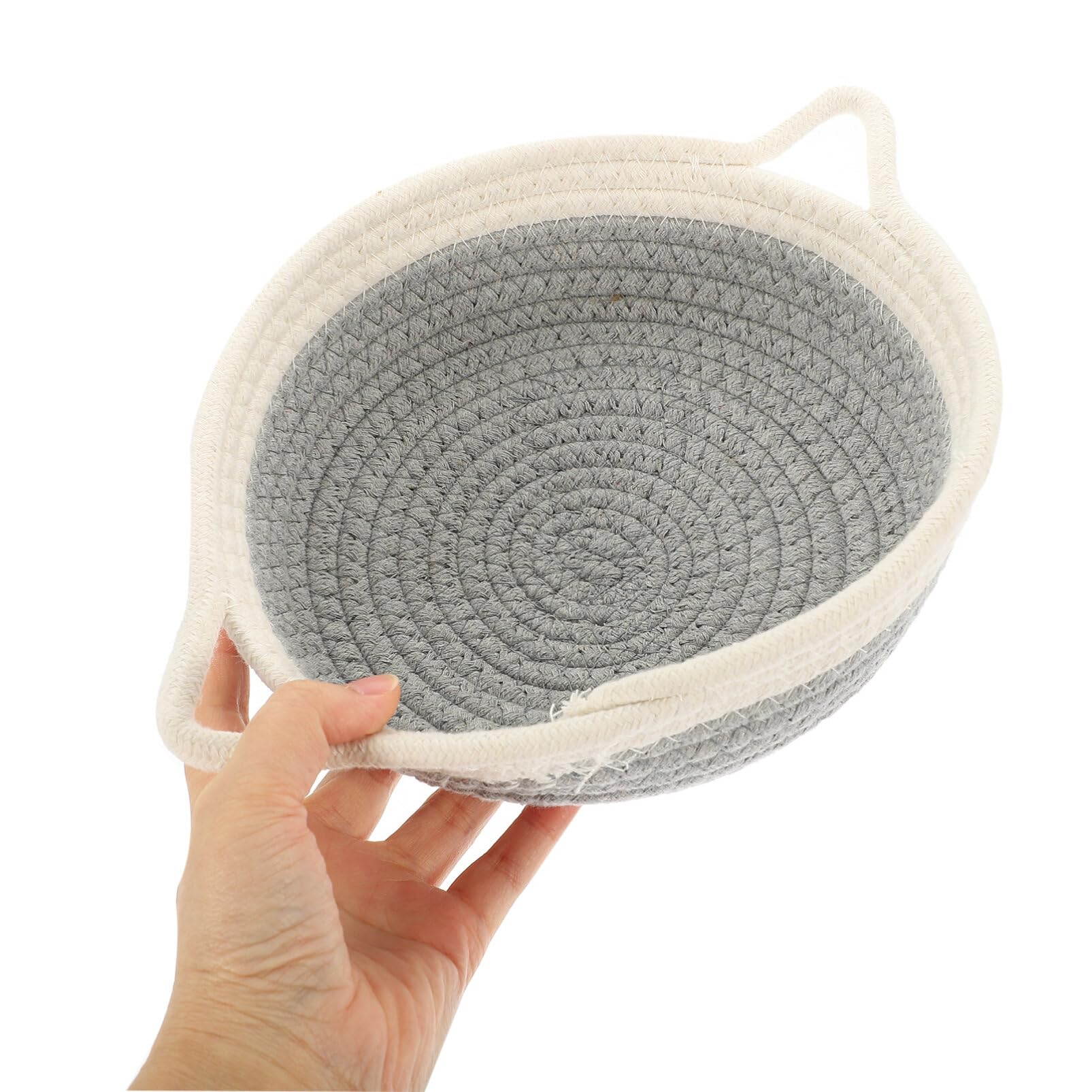 Cabilock Cotton Rope Storage Basket - Foldable Laundry Hamper & Home Organizer for Bedroom, Bathroom, Nursery | Natural Decorative Household Storage Bin for Clothes, Toys, Sundries