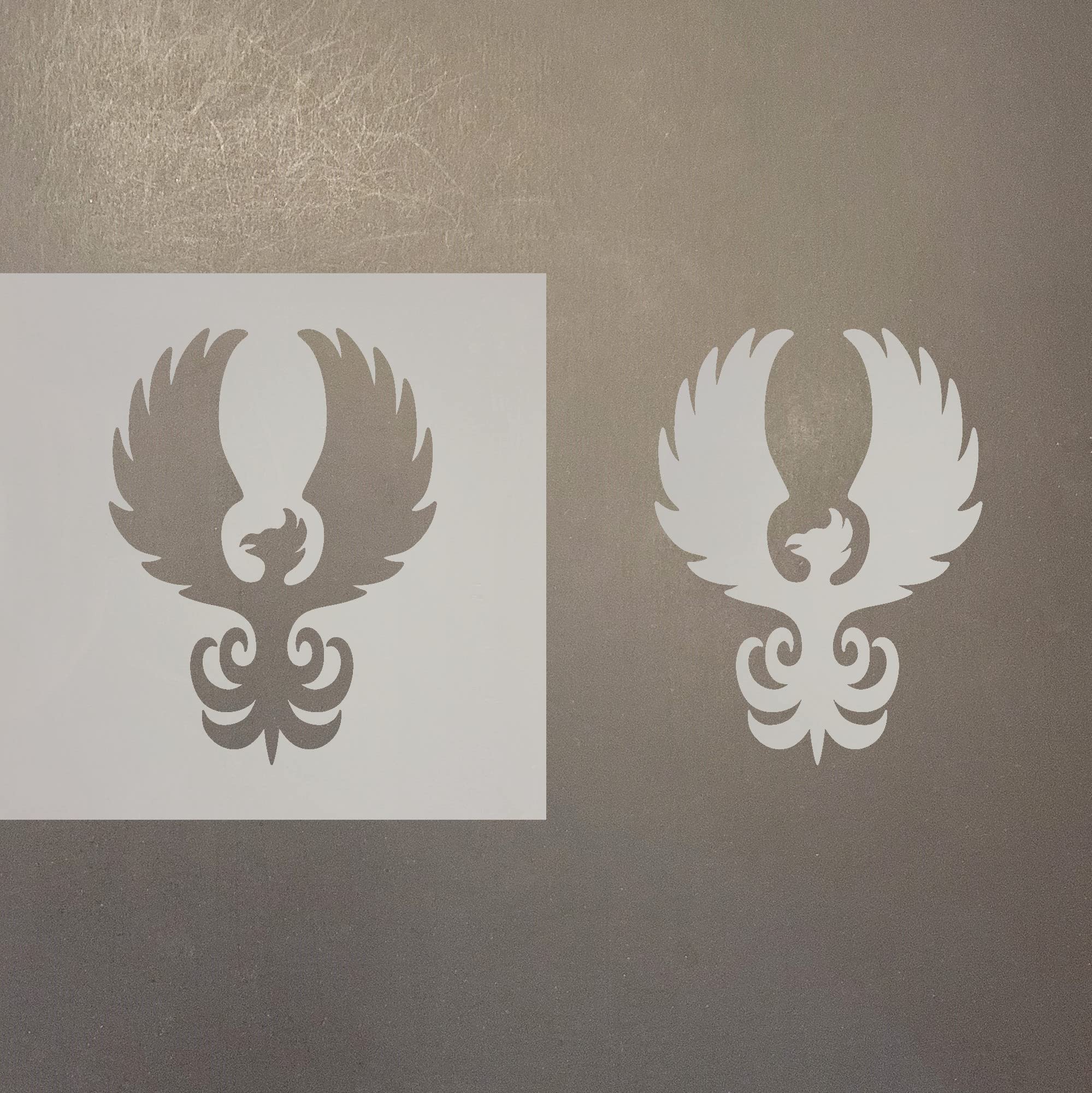 8 Inch Phoenix Reusable Mylar Stencil for DIY Art, Craft Projects, Scrapbooking & Home Decor - Durable Tracing Template for Painting, Wood Burning & Fabric Design
