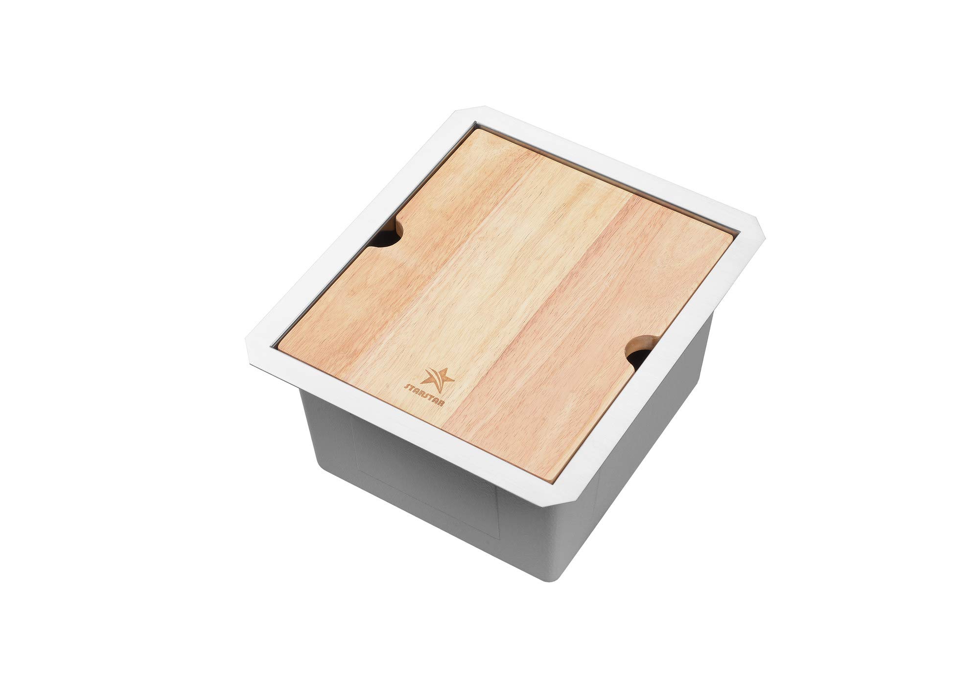 Premium 304 Stainless Steel Undermount Single Bowl Kitchen Sink with Grid, Cutting Board & Strainer Basket - 13