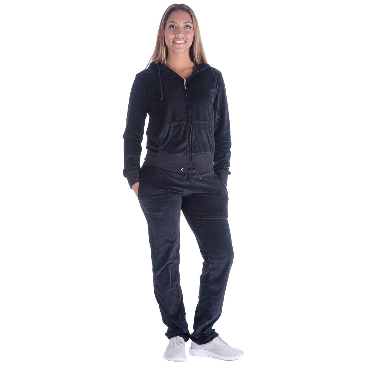 Women's 2-Piece Velour Tracksuit Set - Soft Jogging Suit & Sweat Outfit for Running, Yoga & Lounge Wear - Comfortable Casual Athletic Outfits for Women
