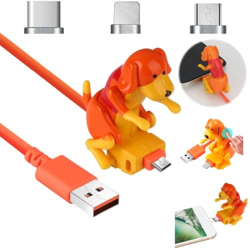 Goderat Portable Stray Dog USB Fast Charging Cable - Funny Hump Dog Design, Cute Dynamic Hip Swing Rogue Dog Spoof Toy Data Cable for iPhone & Android | Perfect for Office, Travel & Gifts