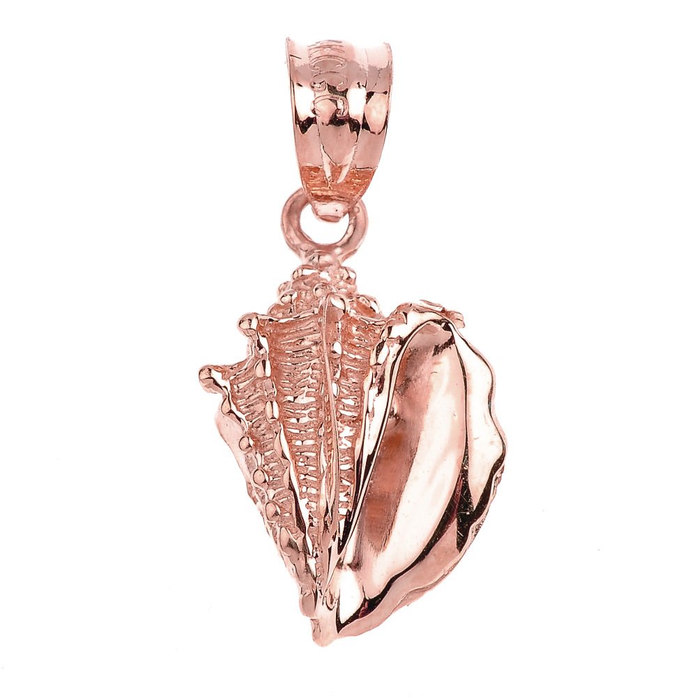 14K Rose Gold Seashell Charm Pendant Necklace for Women - Elegant Beach Jewelry Gift for Her - Perfect for Summer Vacations, Beach Weddings & Coastal Fashion