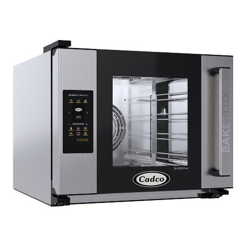Cadco XAFT 04HS TR Bakerlux TOUCH Heavy Duty Commercial Convection Oven - Half Size Countertop - Perfect for Bakeries, Restaurants & Catering Businesses