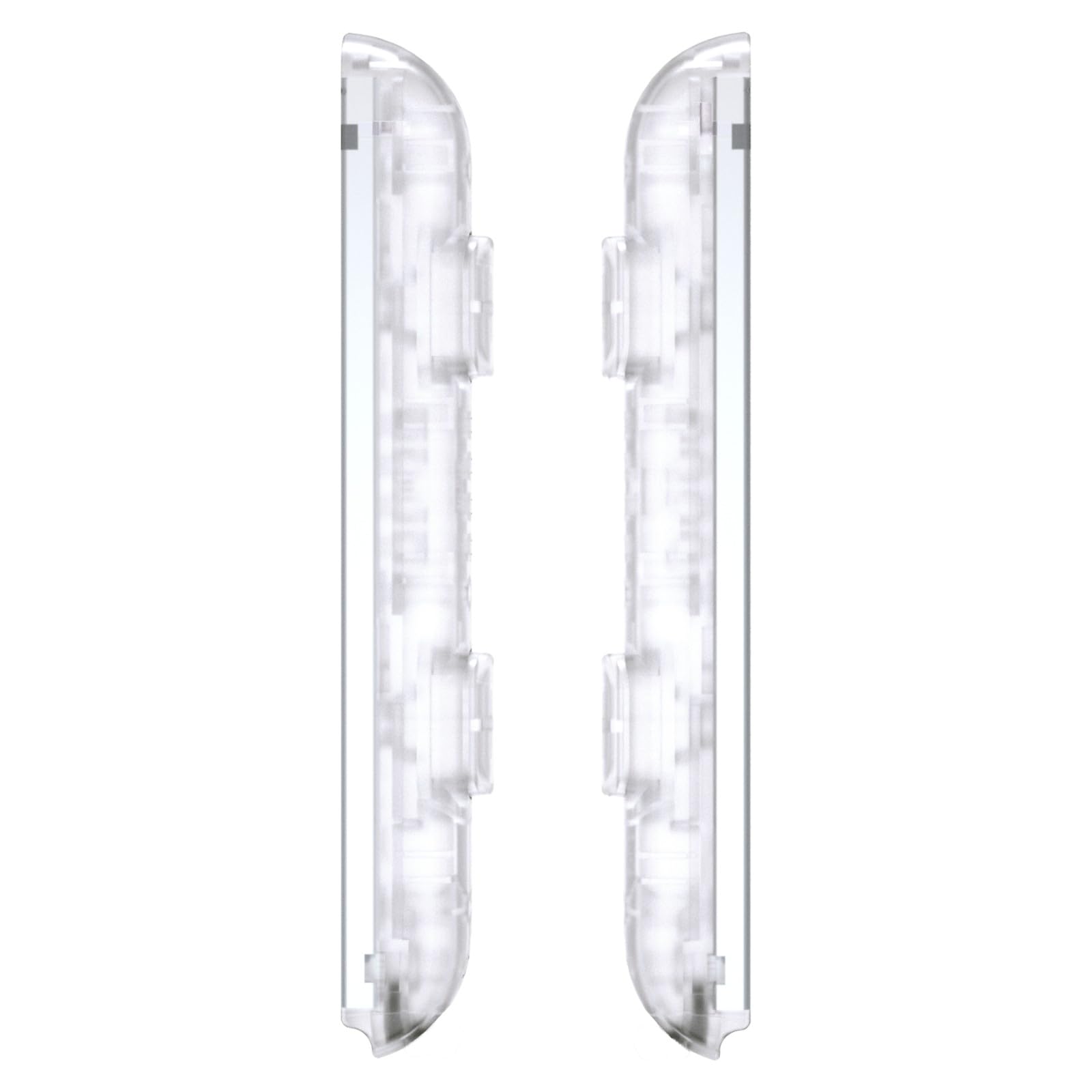 eXtremeRate DIY Replacement Shell for Joycon Strap - Transparent Clear Custom Controller Wrist Strap Housing Buttons for Nintendo Switch & Switch OLED Model (2 Pack) | Perfect for Gaming Enthusiasts & Custom Mods