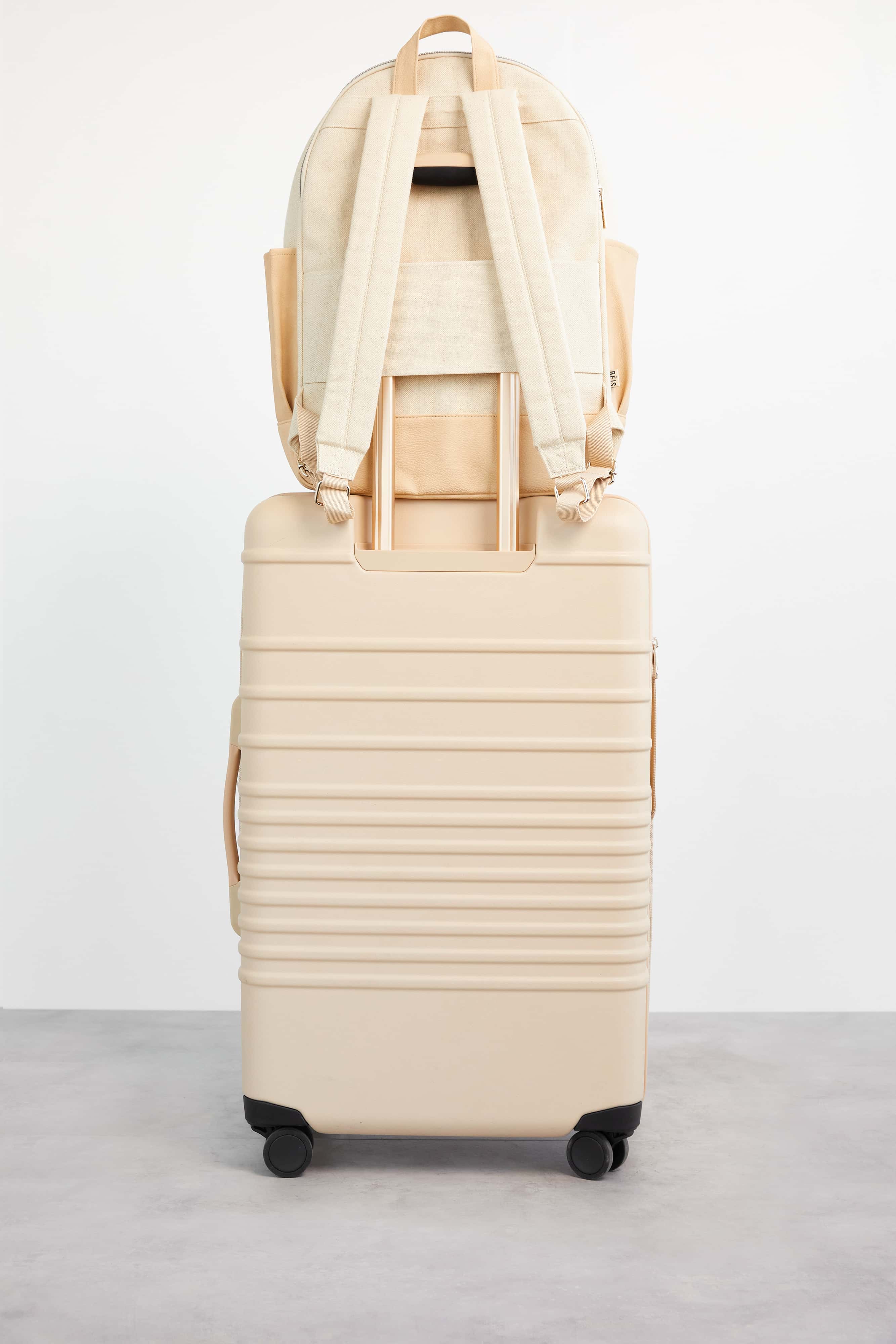 Premium Beige Travel Backpack - Lightweight Durable Carry-On Backpack for Men & Women - Perfect for Airplane, Hiking, Business & Weekend Getaways