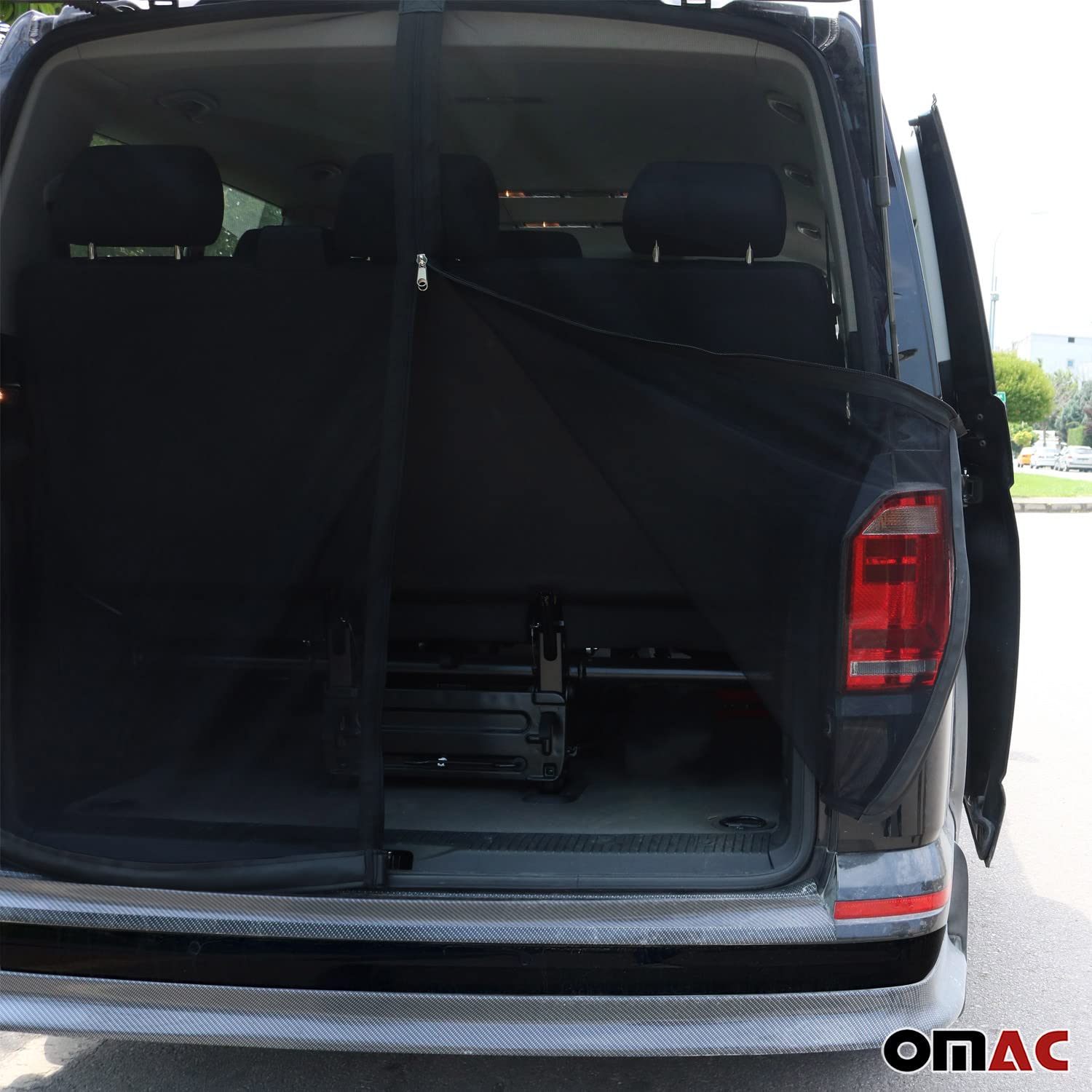 OMAC Magnetic Mosquito Net Bug Screen for Ford Transit 2015-2024 - Black Tailgate Mesh (1 Piece) | Perfect for Camping, Road Trips & Outdoor Adventures