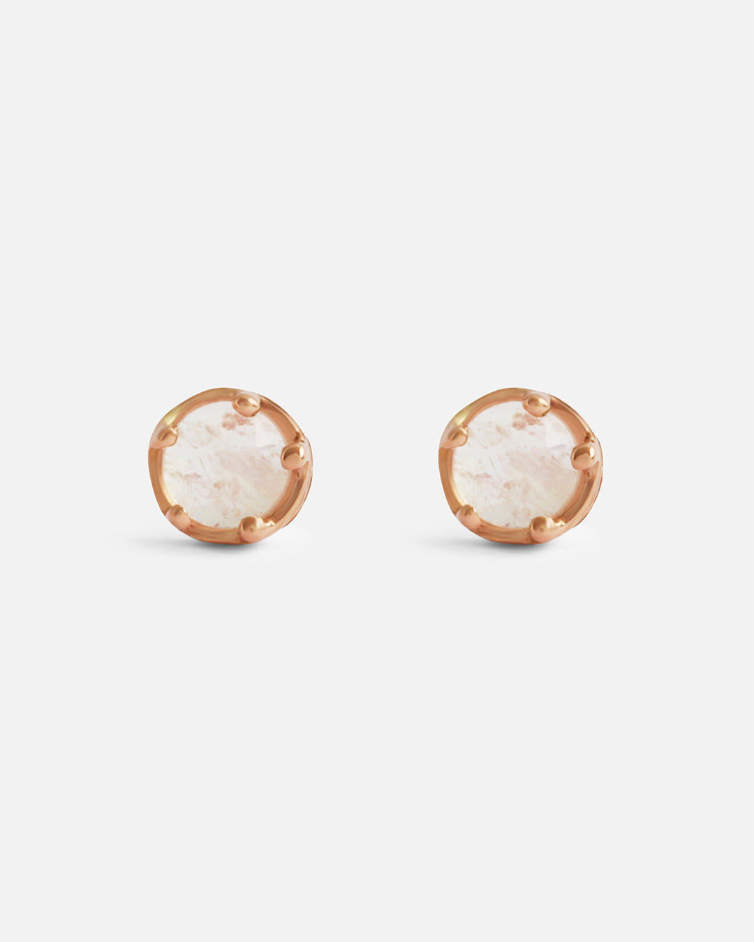 Moonstone Rose Gold Stud Earrings – Dainty & Elegant Jewelry for Women | Perfect for Everyday Wear, Date Nights & Special Occasions