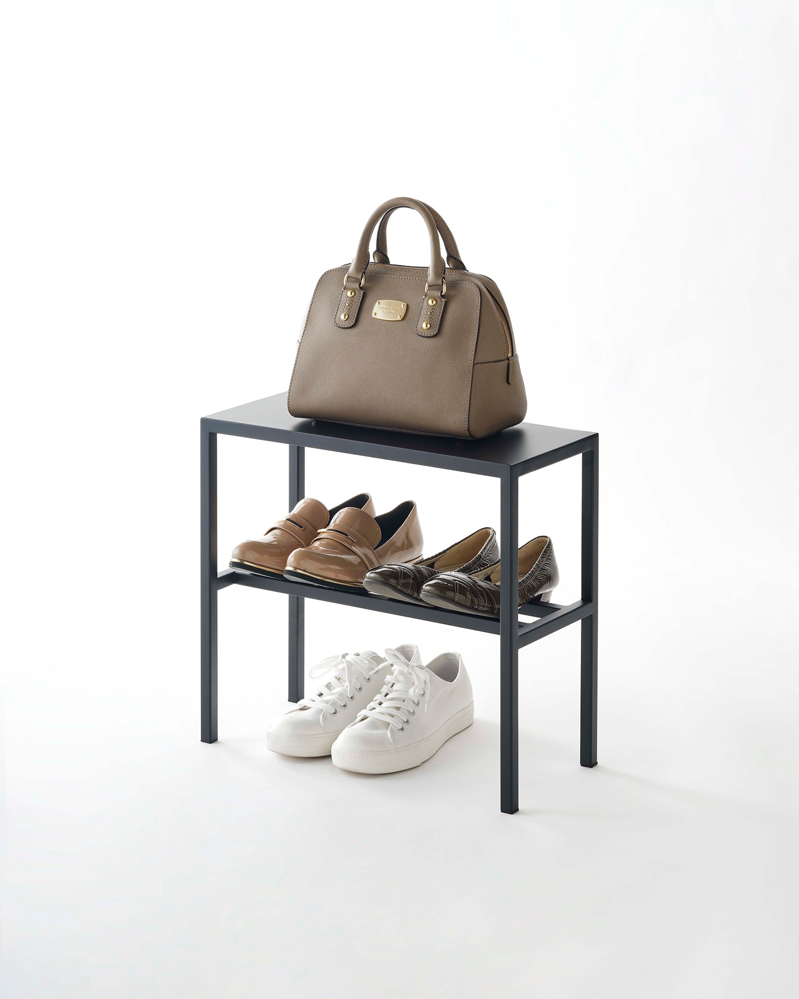 16 Hooks Steel Shoe Organizer - Space Saving Closet Storage for Sneakers, Boots & Heels - Perfect for Bedroom, Entryway & Mudroom Organization