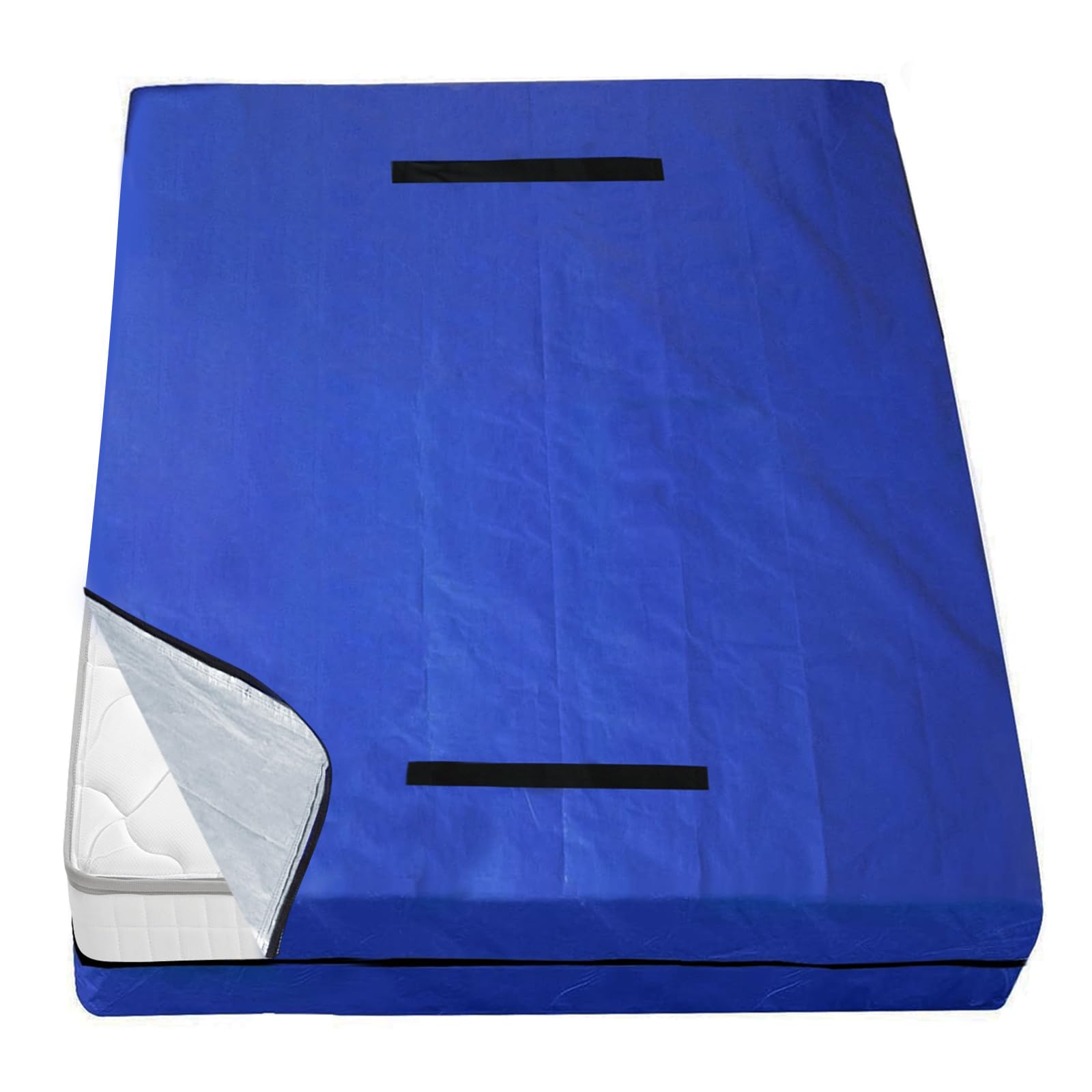 **Waterproof Full Size Mattress Storage Bag with Heavy Duty Handles & Strong Zipper - Reusable Moving & Storage Cover for Mattresses - Ideal for Moving, Long-Term Storage, and Home Organization (Blue)**