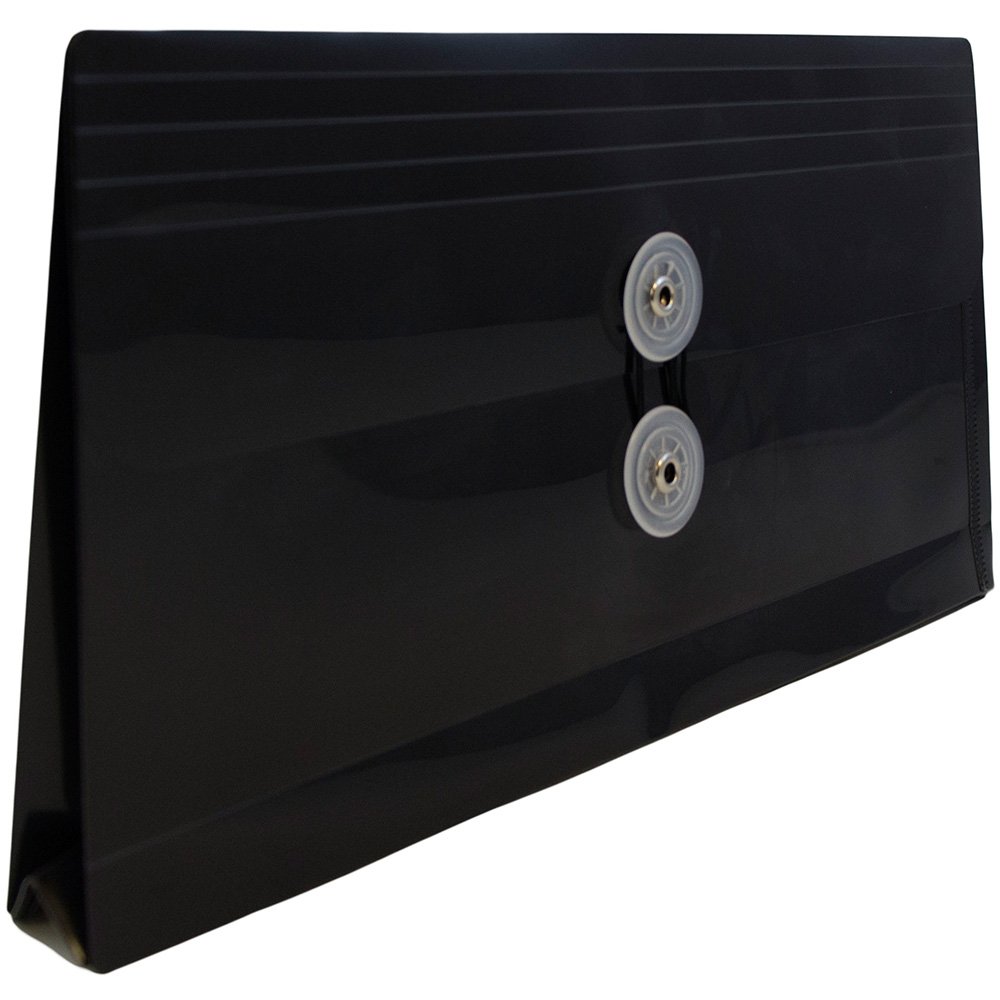 JAM Paper #10 Plastic Business Envelopes with Button & String Tie Closure - 5 1/4