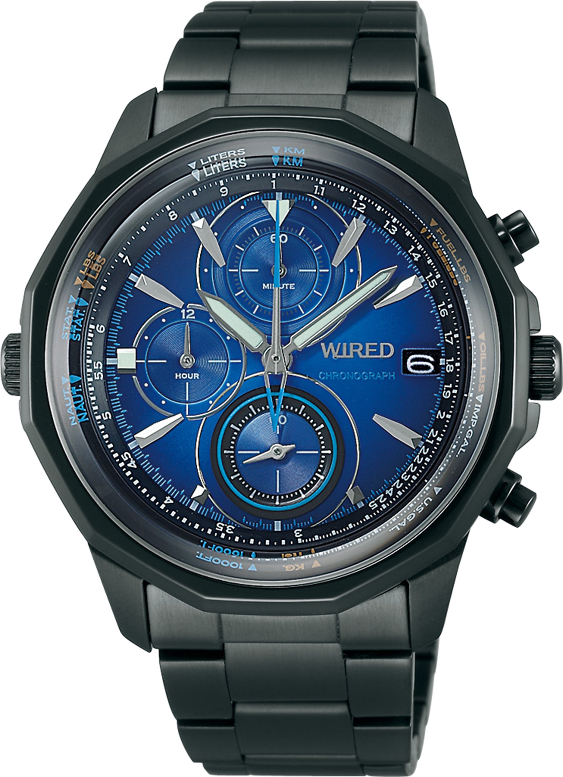 Men's Wired Quartz Watch - Blue Sky Design, 10 Bar Water Resistant for Daily Wear