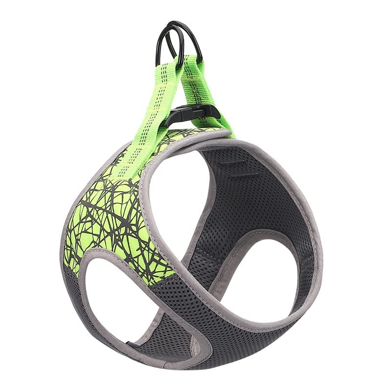 UOEIDOSB Reflective Nylon No-Pull Dog Harness for Small Dogs & Bulldogs - Adjustable Pet Vest with Leash Attachment (Medium, Color A) - Perfect for Night Walks & Outdoor Adventures