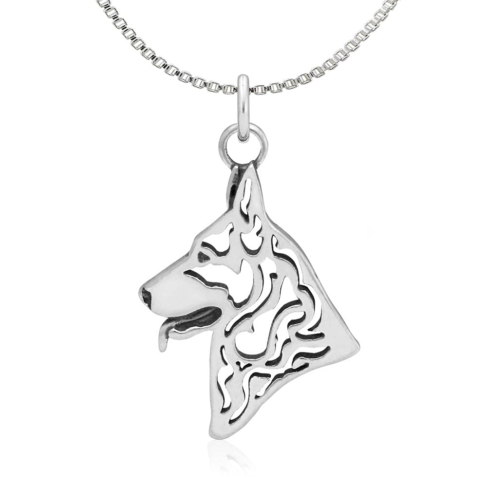 Sterling Silver German Shepherd Dog Pendant Necklace - Perfect Gift for GSD Owners | Handcrafted Jewelry for Dog Lovers | Ideal for Everyday Wear, Special Occasions & Pet Memorials