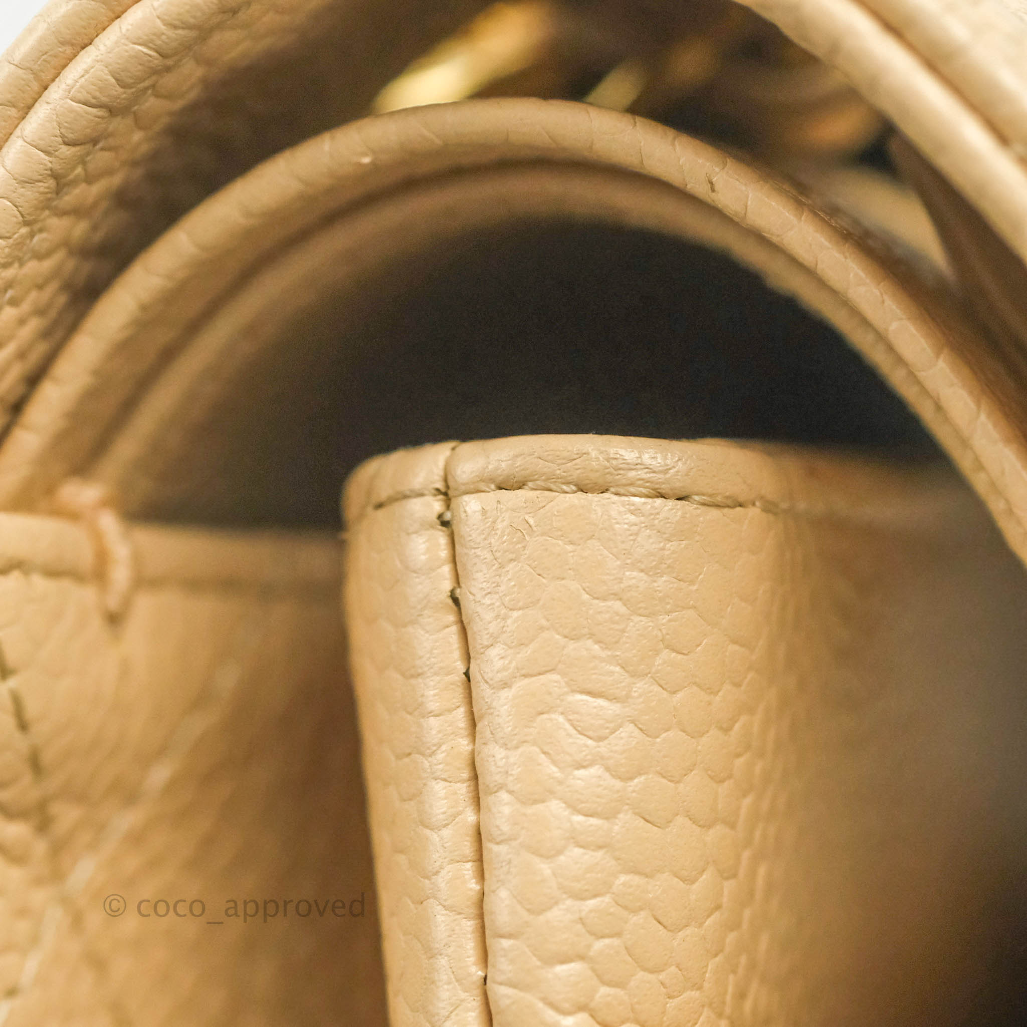 Chanel Classic M/L Medium Flap Bag - Quilted Beige Caviar Leather with Gold Hardware | Luxury Shoulder Bag for Women, Perfect for Work, Parties & Special Occasions