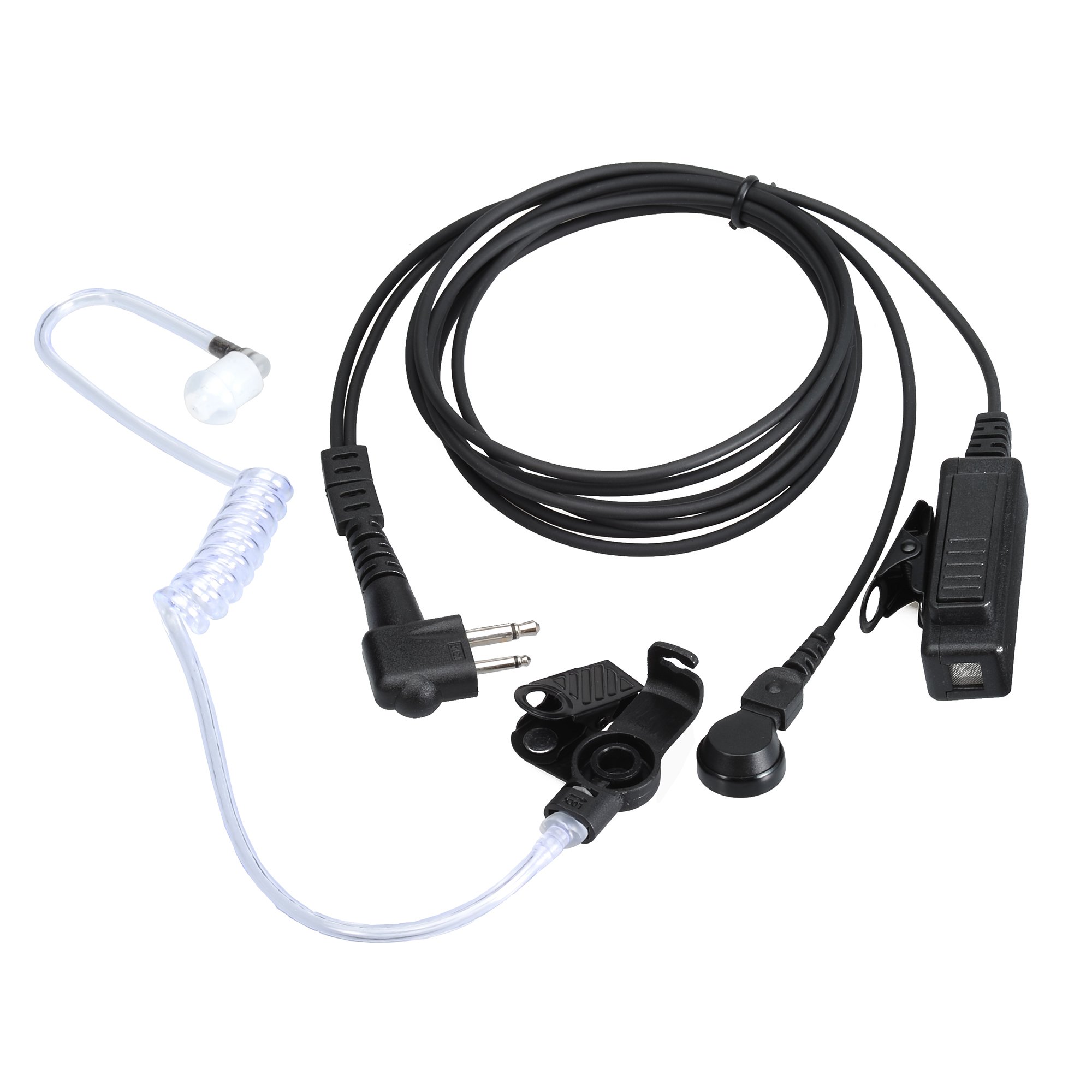 Motorola Walkie Talkie Earpiece with Mic - 2 Pin Acoustic Tube Headset for CP200 GP2000 XU1100 PRO1150 MU12 - 2 Pack - Ideal for Security, Construction & Event Staff Communication