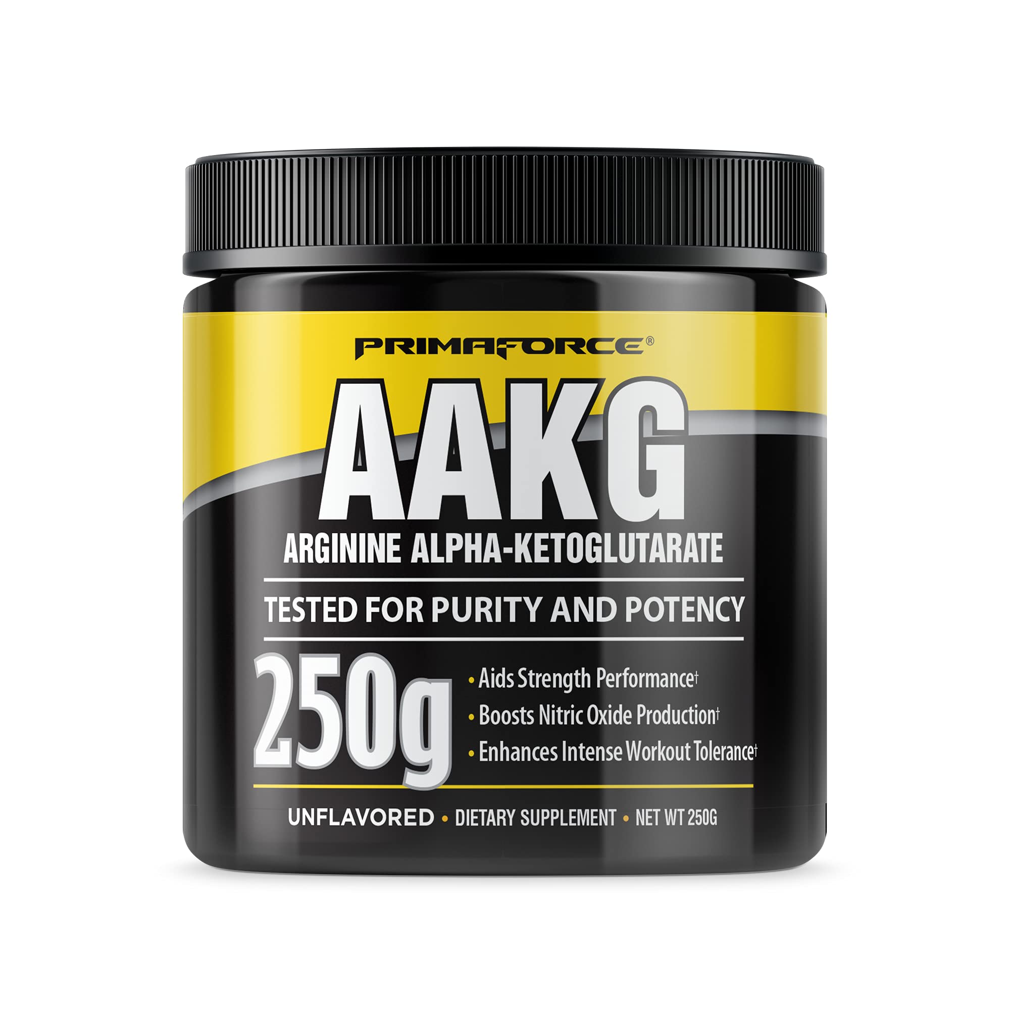 PrimaForce AAKG Arginine Powder 250g - L-Arginine Alpha-Ketoglutarate Workout Supplement for Muscle Growth & Performance - Non-GMO, Vegan, Gluten Free - Pre & Post Workout, Bodybuilding, Endurance Training