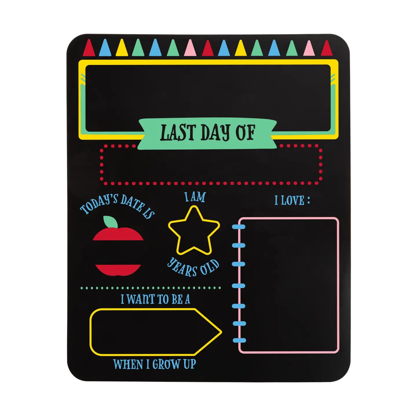First & Last Day of School Reversible Chalkboard Sign - Double Sided Personalized Photo Prop for Back to School & Graduation - Perfect for Kindergarten, Preschool & Homeschool Memories