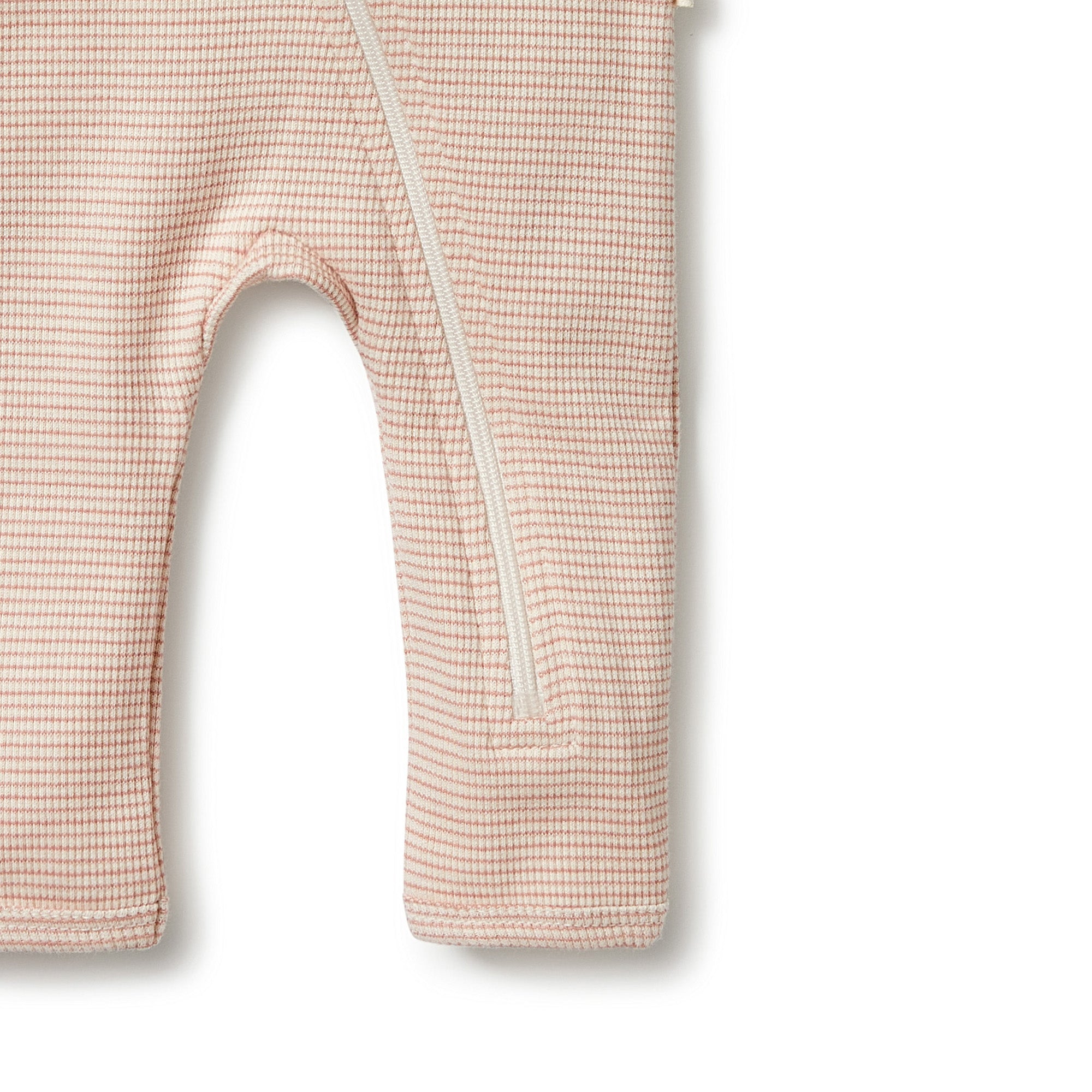 Organic Stripe Rib Zipsuit for Baby - Soft Cotton Jumpsuit with Front Zipper - Perfect for Newborns, Infants & Toddlers - Ideal for Playtime, Naptime & Photo Shoots