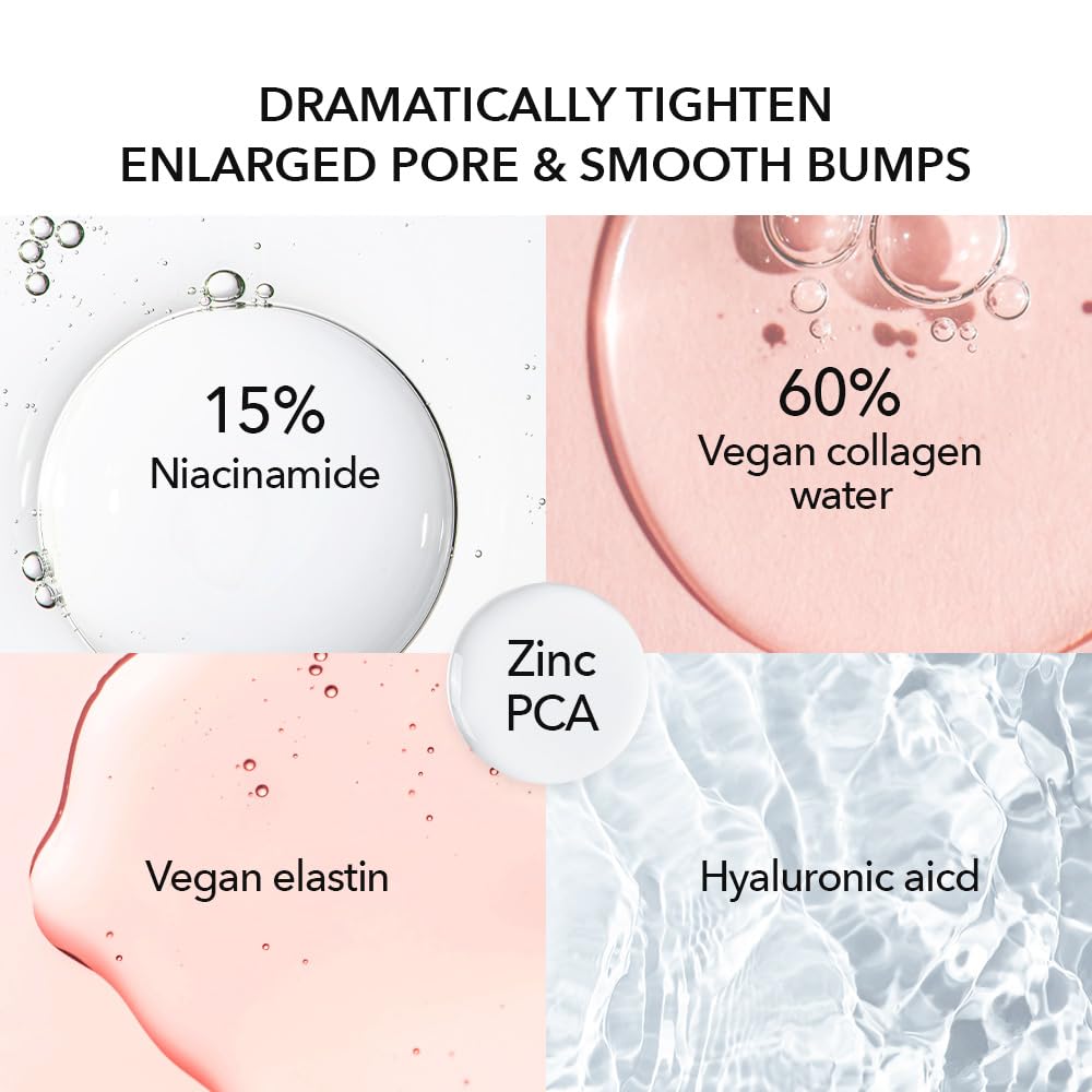 Collagen Niacinamide Serum 50ml - Brightening & Pore Minimizing Face Serum with 63% Vegan Collagen, 15% Niacinamide, Hyaluronic Acid | Korean Skincare for Dark Spots, Uneven Skin Tone | Vegan, Paraben-Free | Perfect for Daily Skincare Routine & Nighttime Hydration