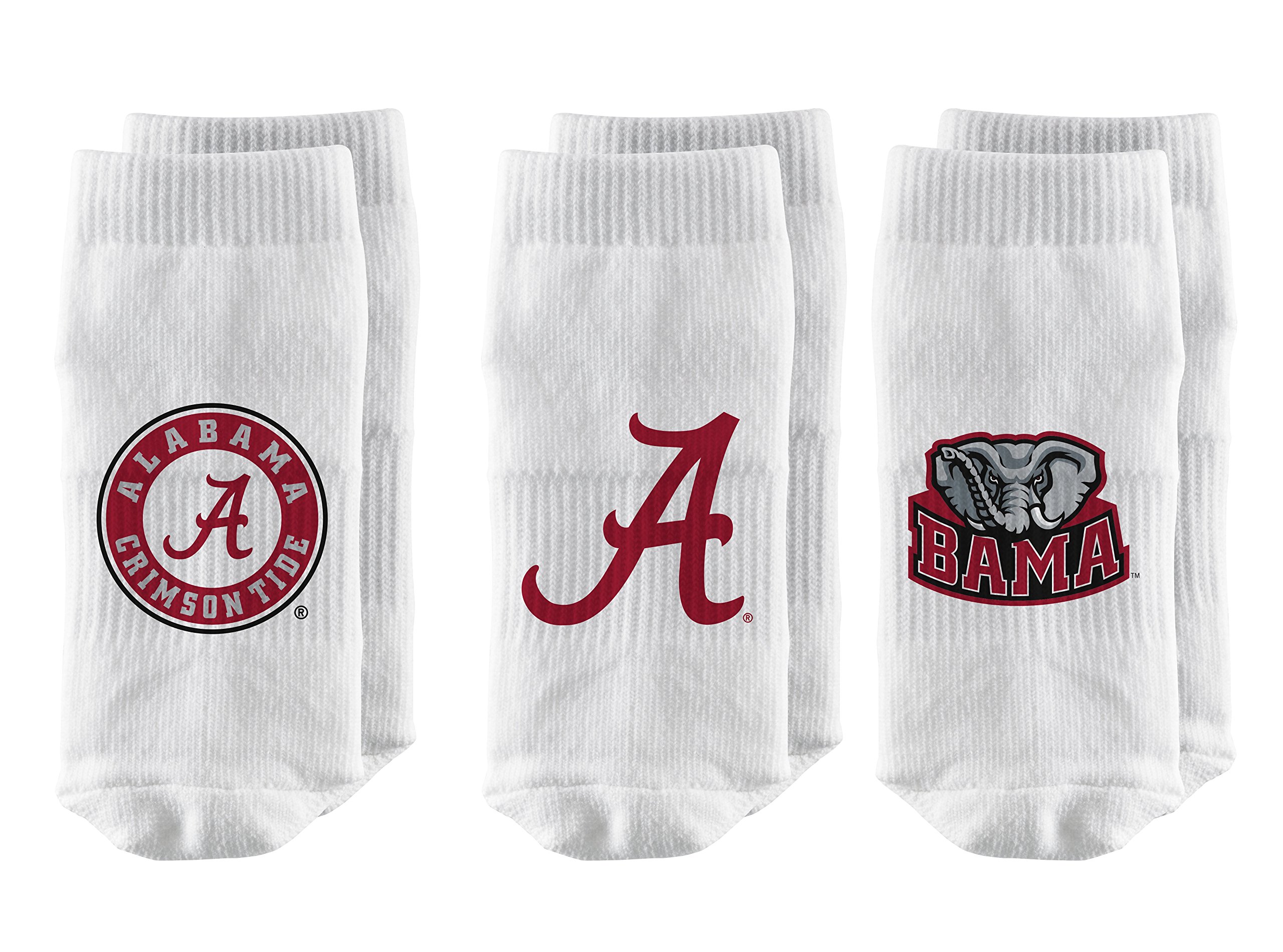 Strideline NCAA Baby Socks 3-Pack - Soft Cotton Infant Socks for Boys & Girls - Perfect for Gameday, Nursery & Everyday Wear - White