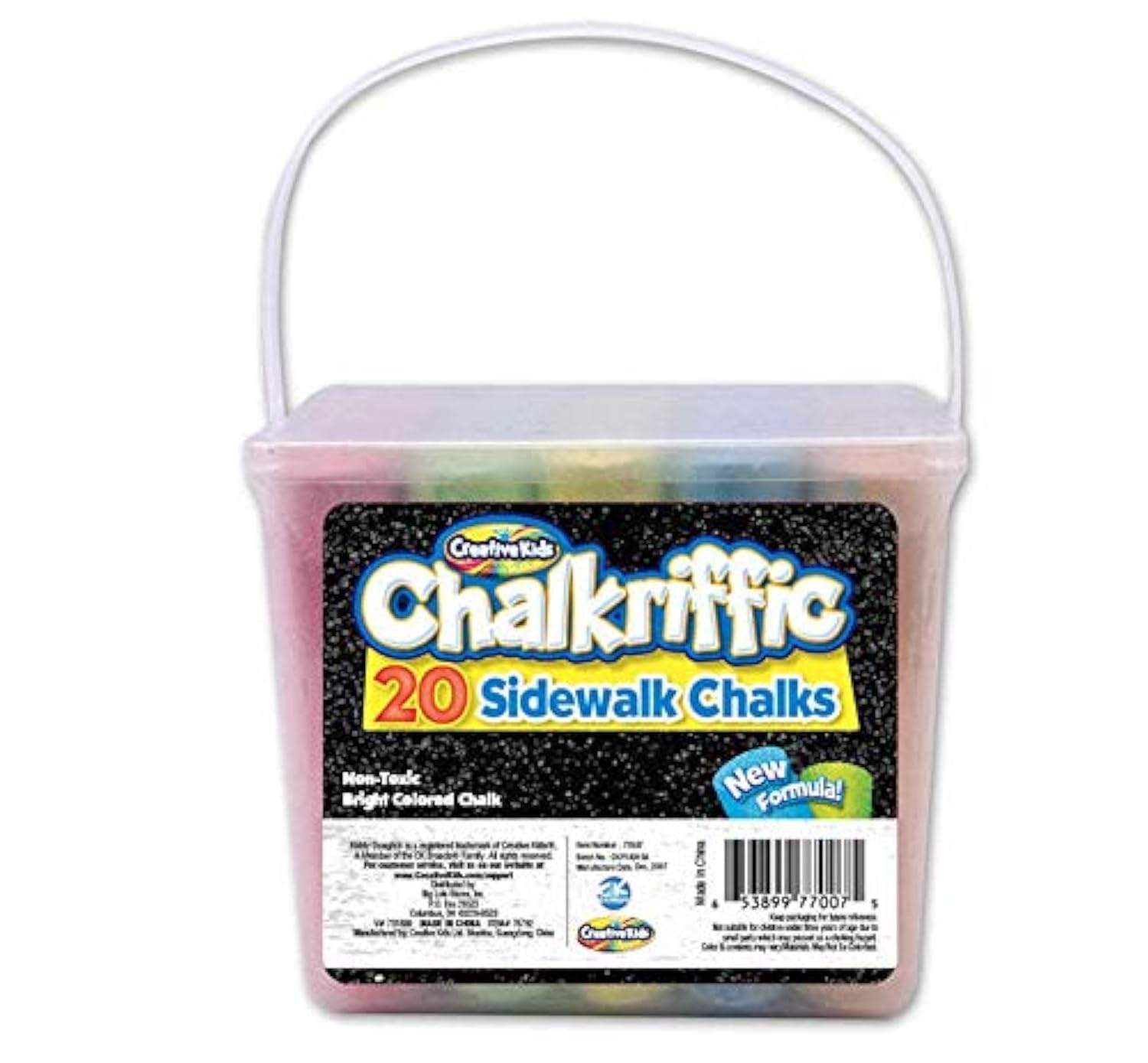 Creative Kids Chalkriffic Jumbo Sidewalk Chalk Set - 20 Vibrant Colors for Outdoor Fun - Perfect for Driveway Art, Playground Games & Summer Activities