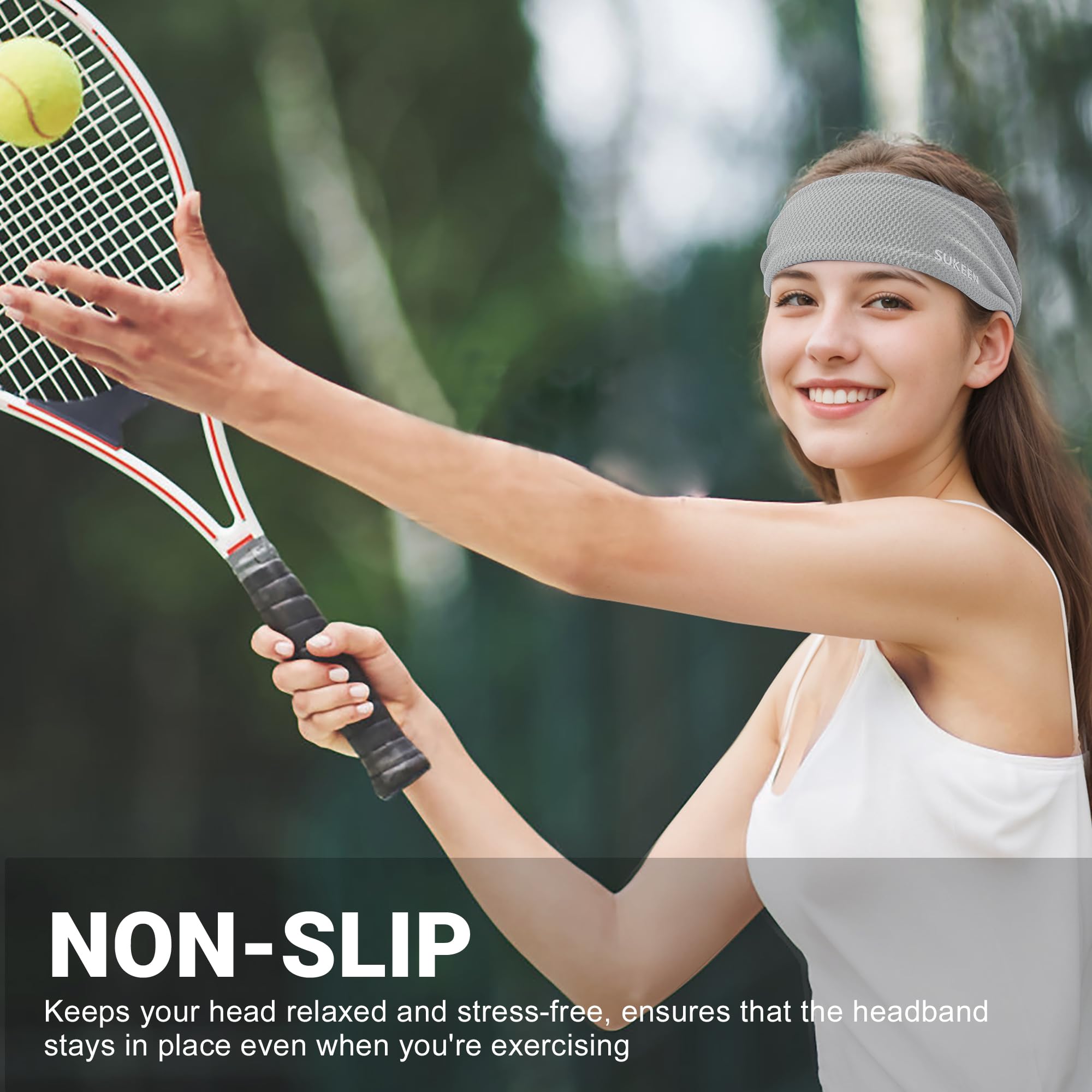 Sukeen Non-Slip Moisture Wicking Workout Headbands for Women - Cooling Sweatbands for Running, Yoga, Gym & Sports - Perfect for Active Lifestyles and Outdoor Workouts